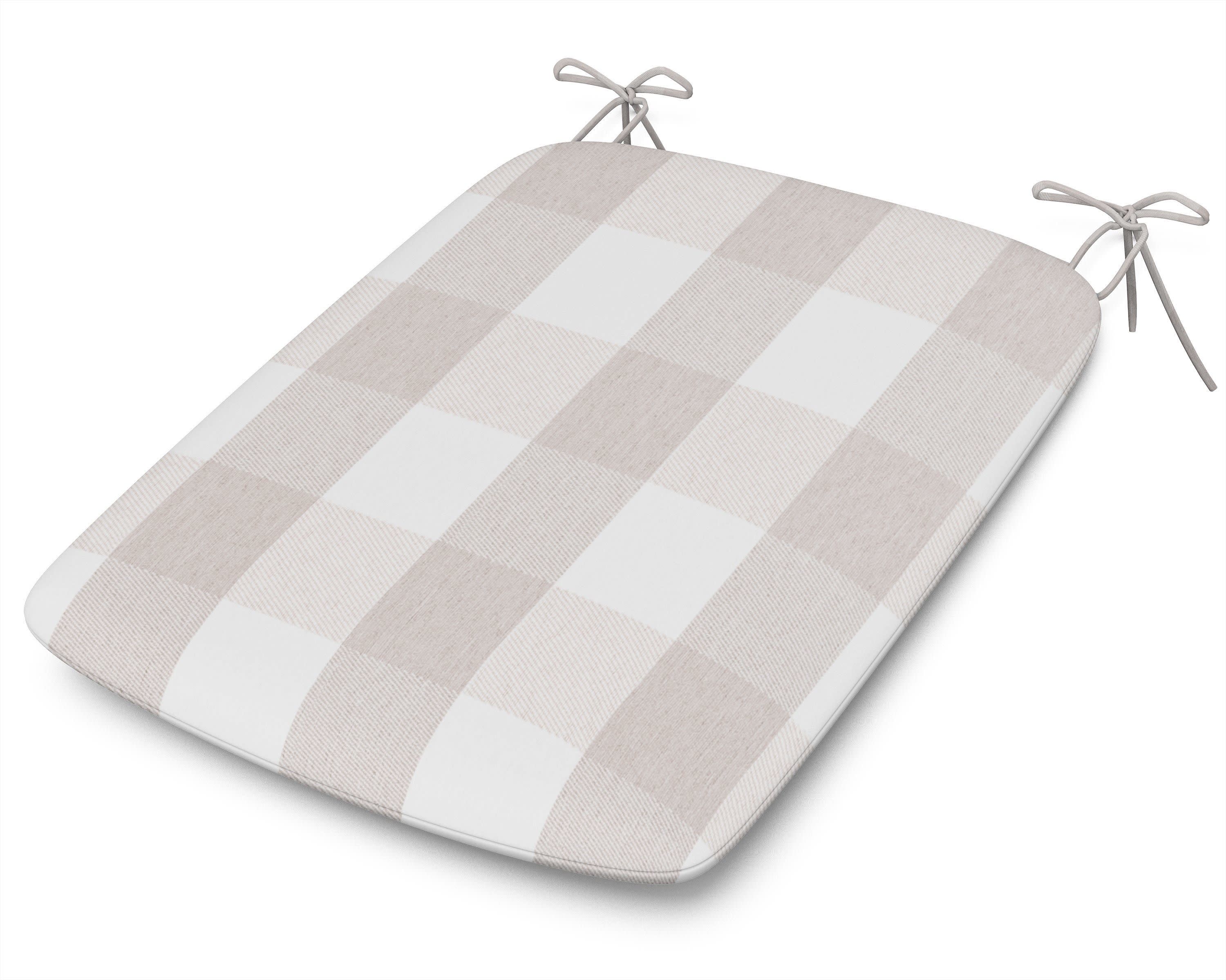 1120 Urban Seat Pad in Buffalo Plaid Dune Burlap