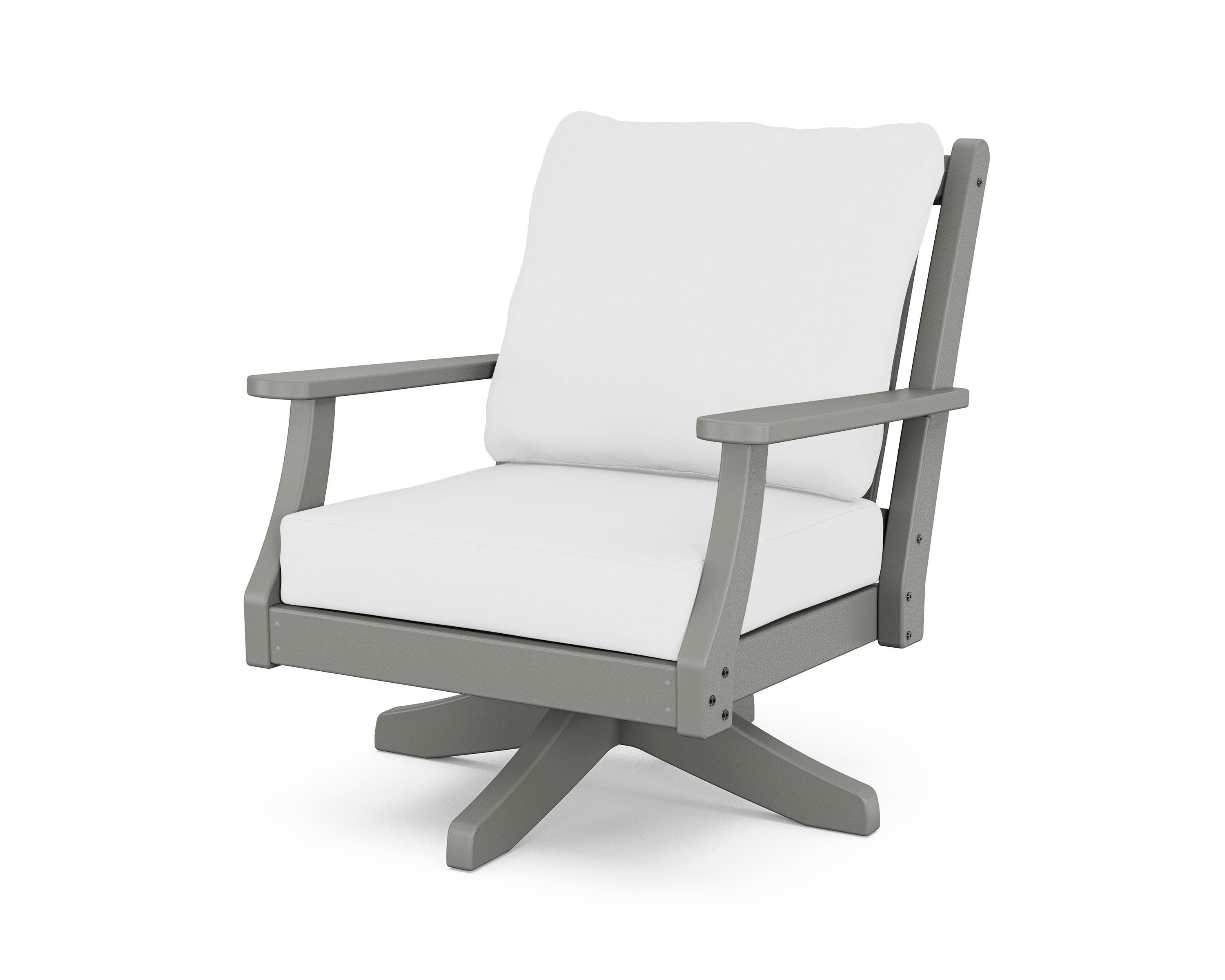 Wovendale Deep Seating Swivel Chair in Slate Grey / Natural