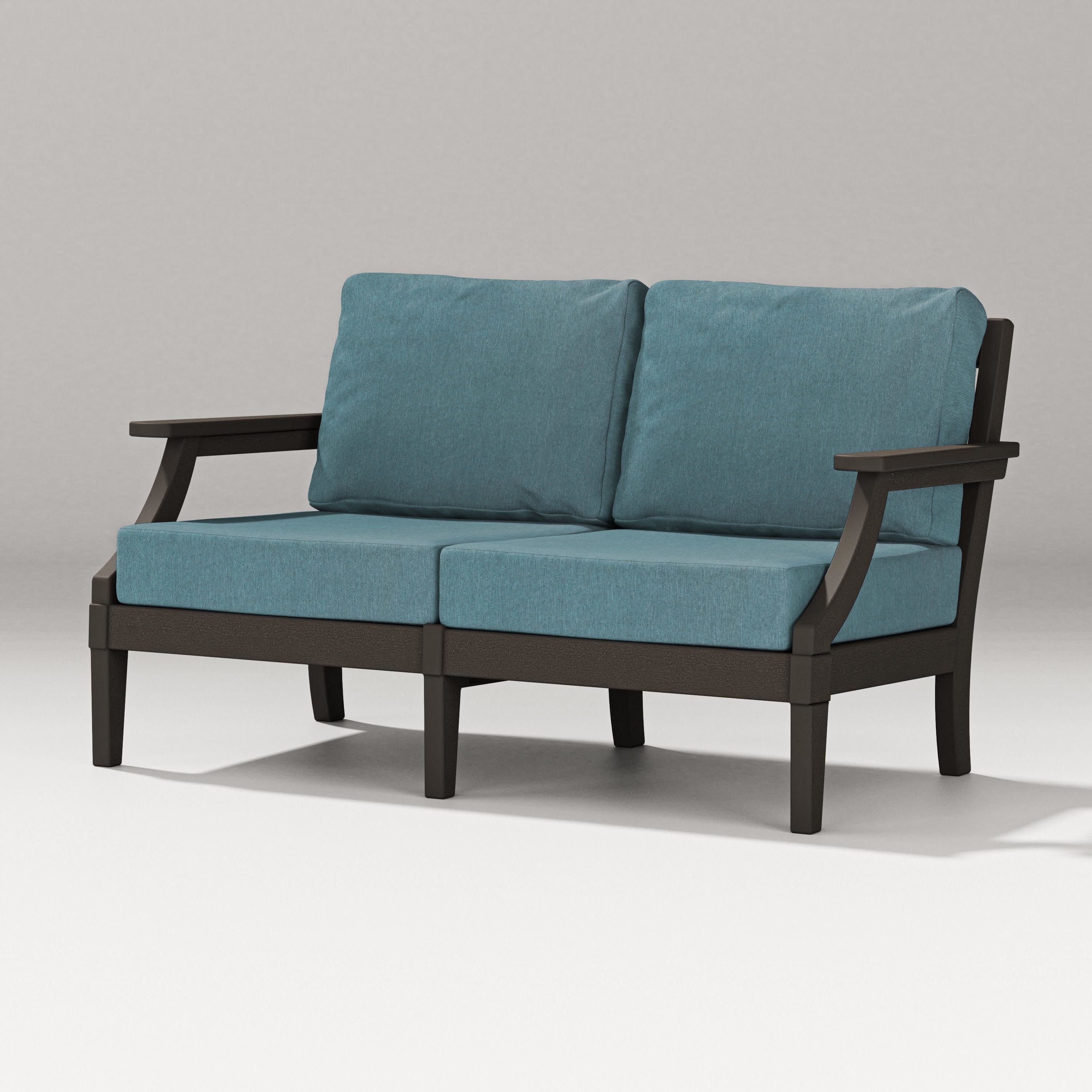 Estate Loveseat in Vintage Coffee / Ocean Teal