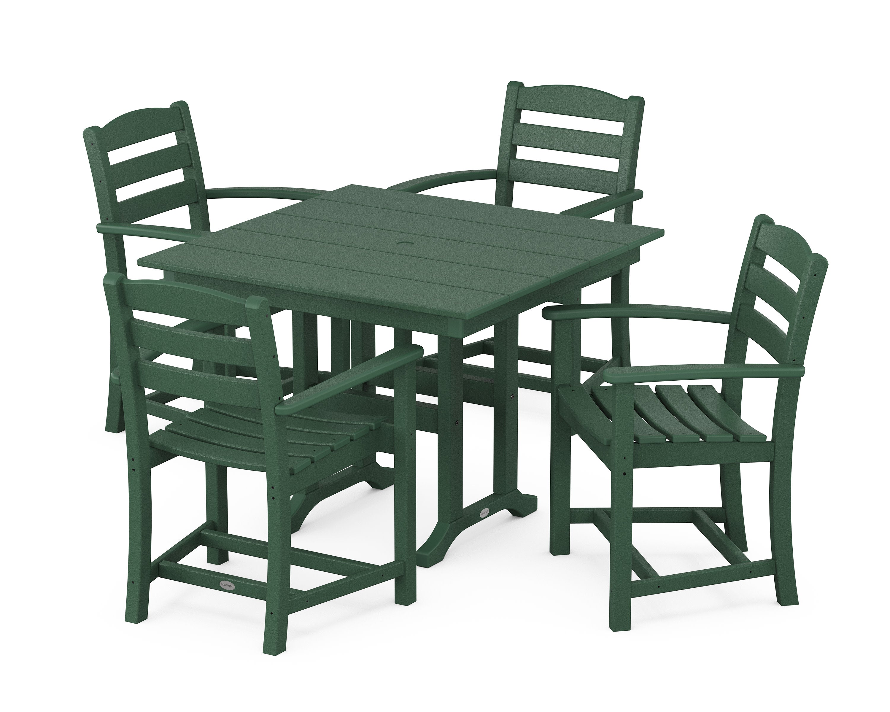 La Casa Caf 5-Piece Farmhouse Dining Set in Green
