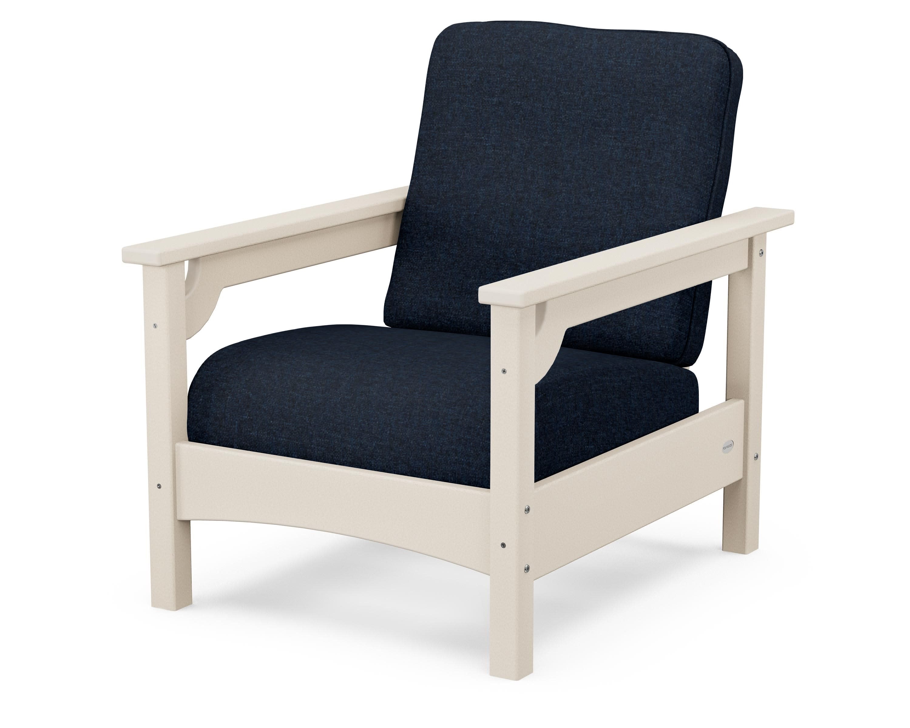 Club Chair in Sand / Marine Indigo