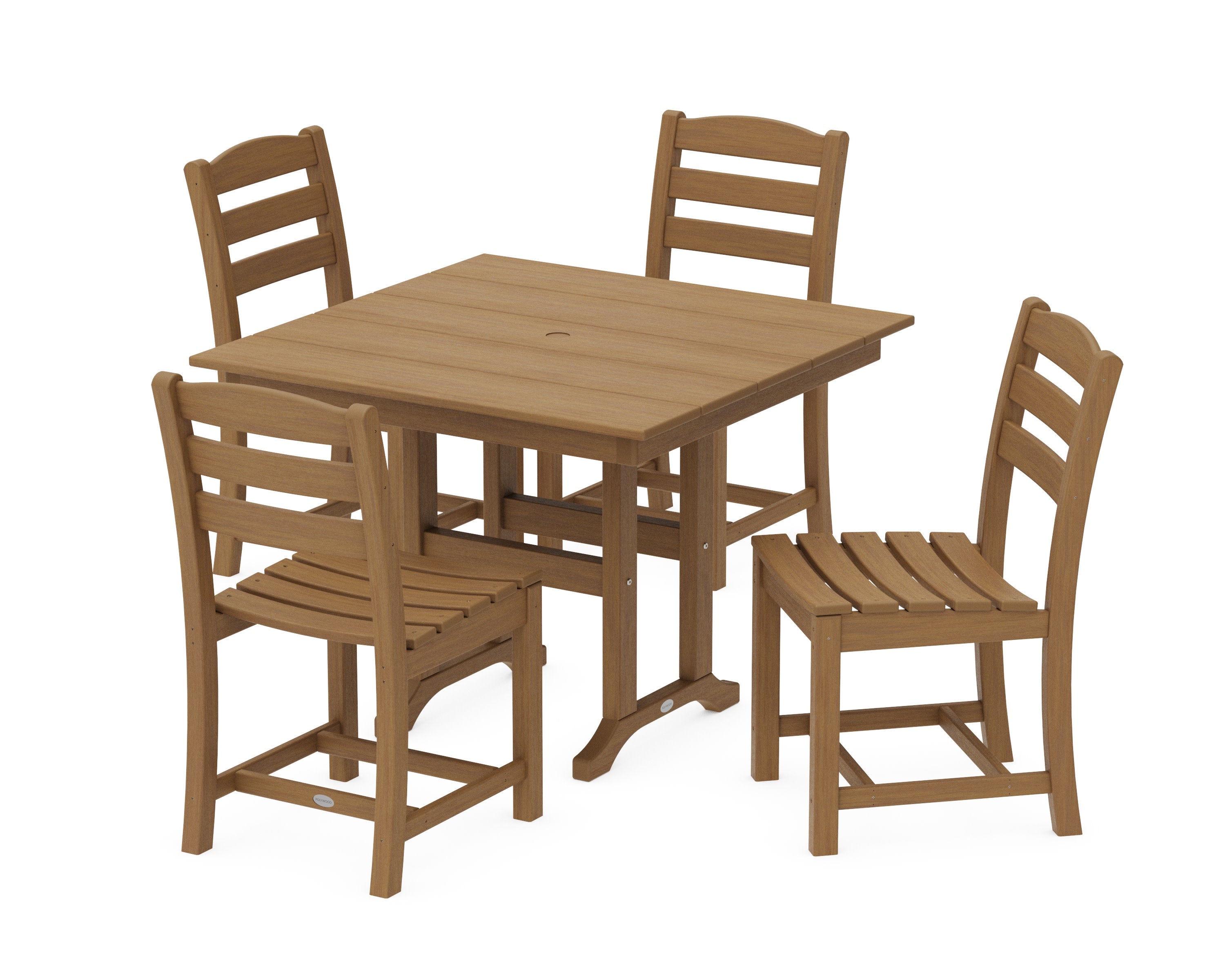 La Casa Caf Side Chair 5-Piece Farmhouse Dining Set in Natural