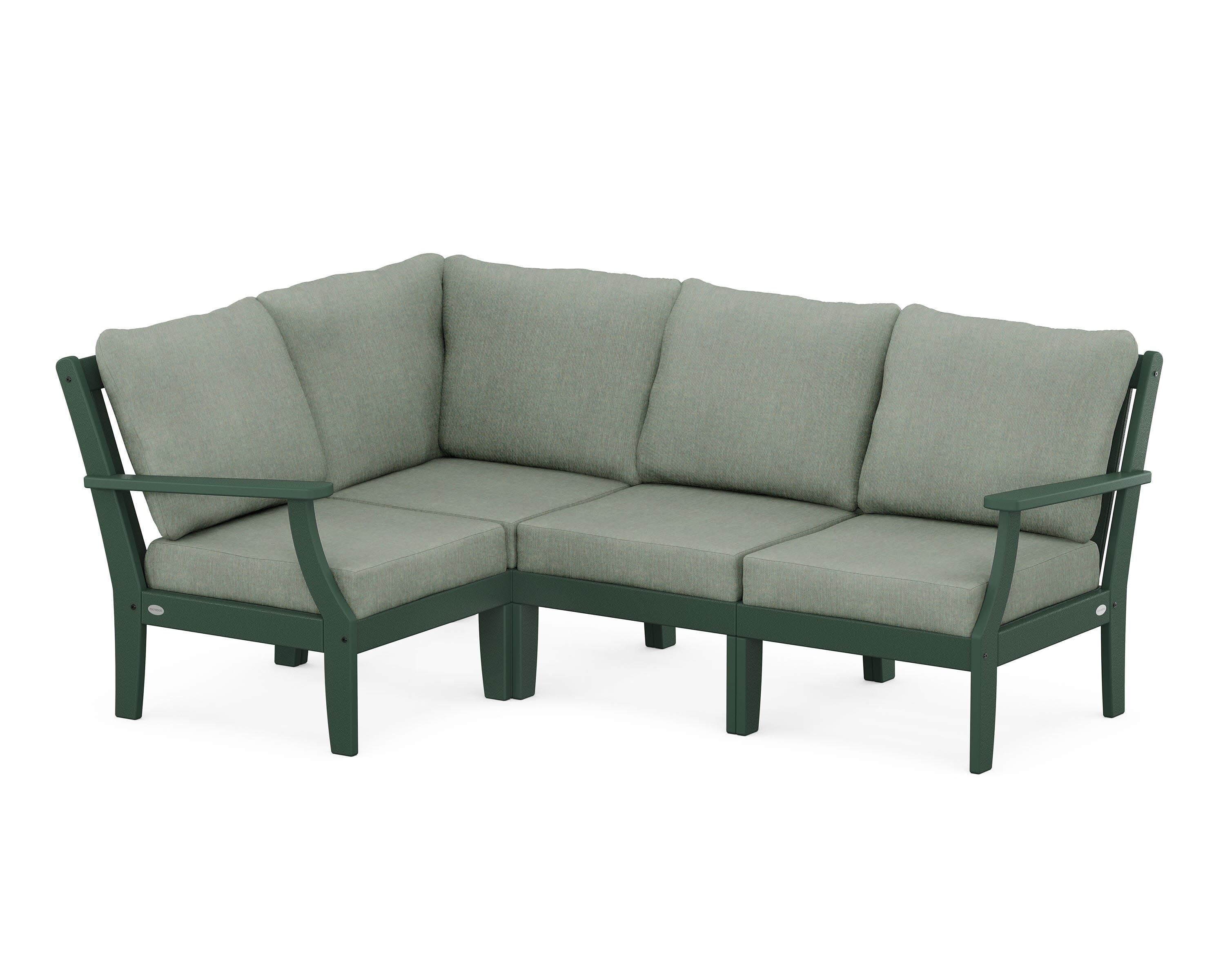 Braxton Modular 4-Piece Deep Seating Set in Green / Cast Sage