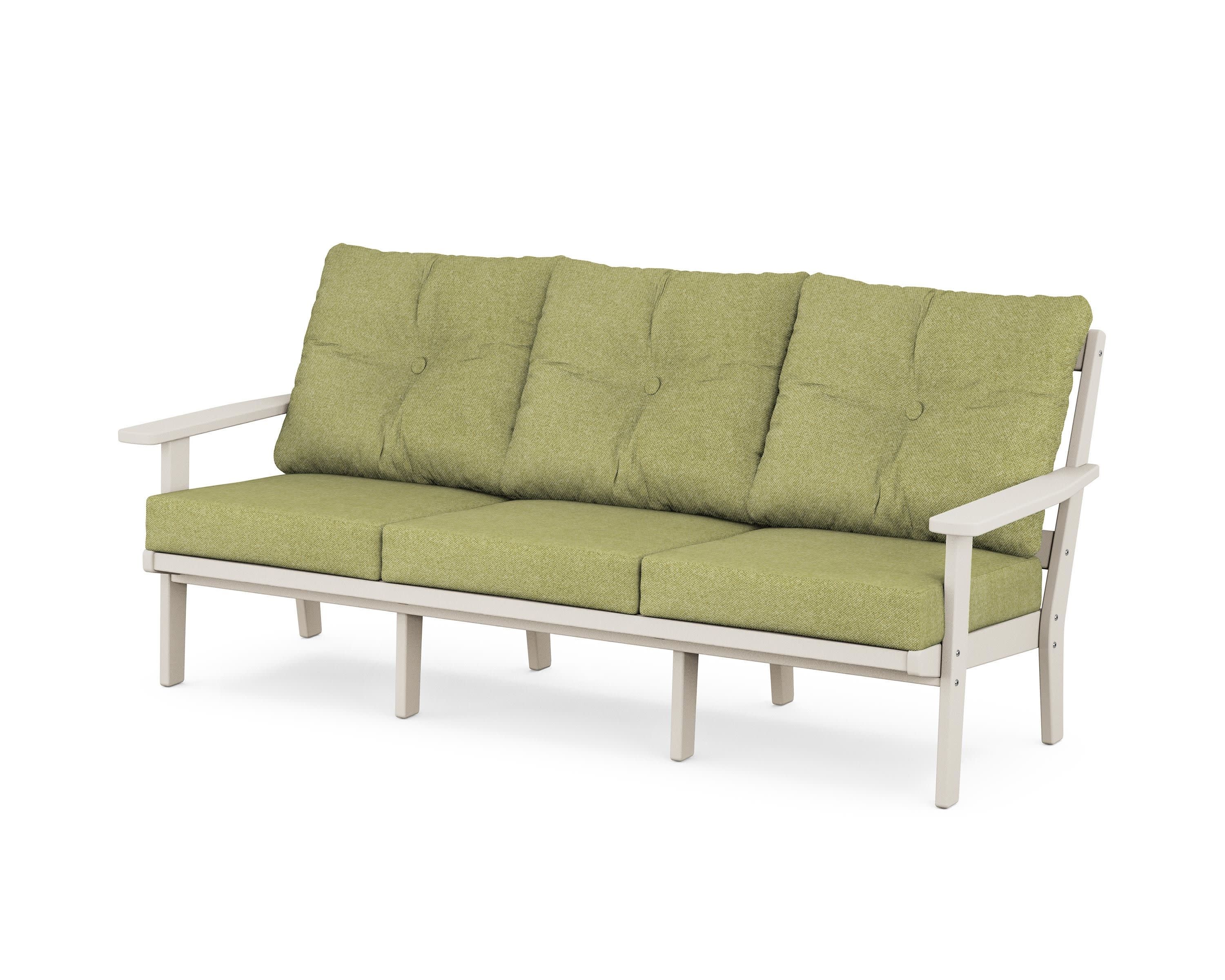 Oxford Deep Seating Sofa in Sand / Chartreuse Boucle