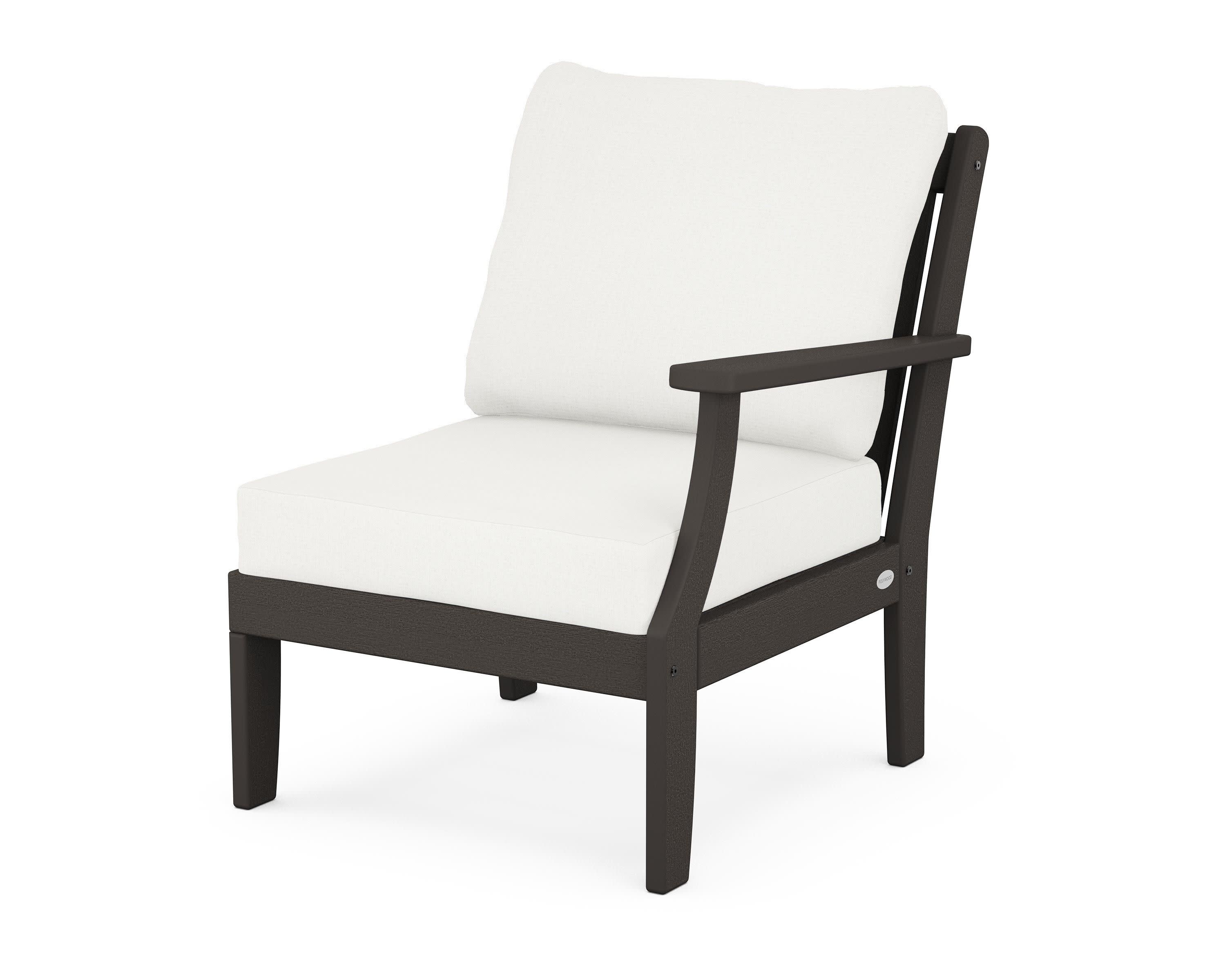 Braxton Modular Right Arm Chair in Vintage Coffee / Natural Linen