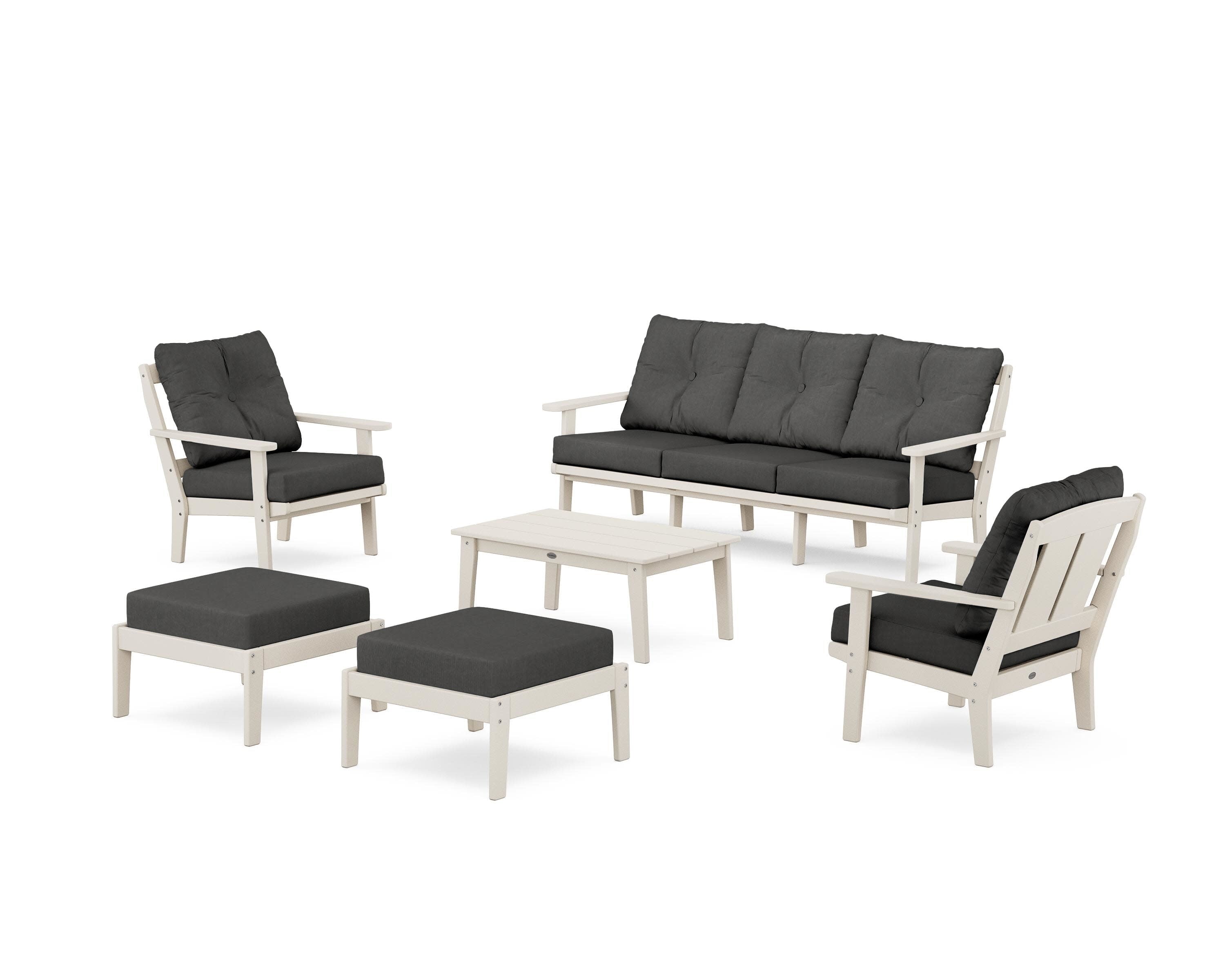 Mission 6-Piece Lounge Sofa Set in Sand / Spectrum Carbon