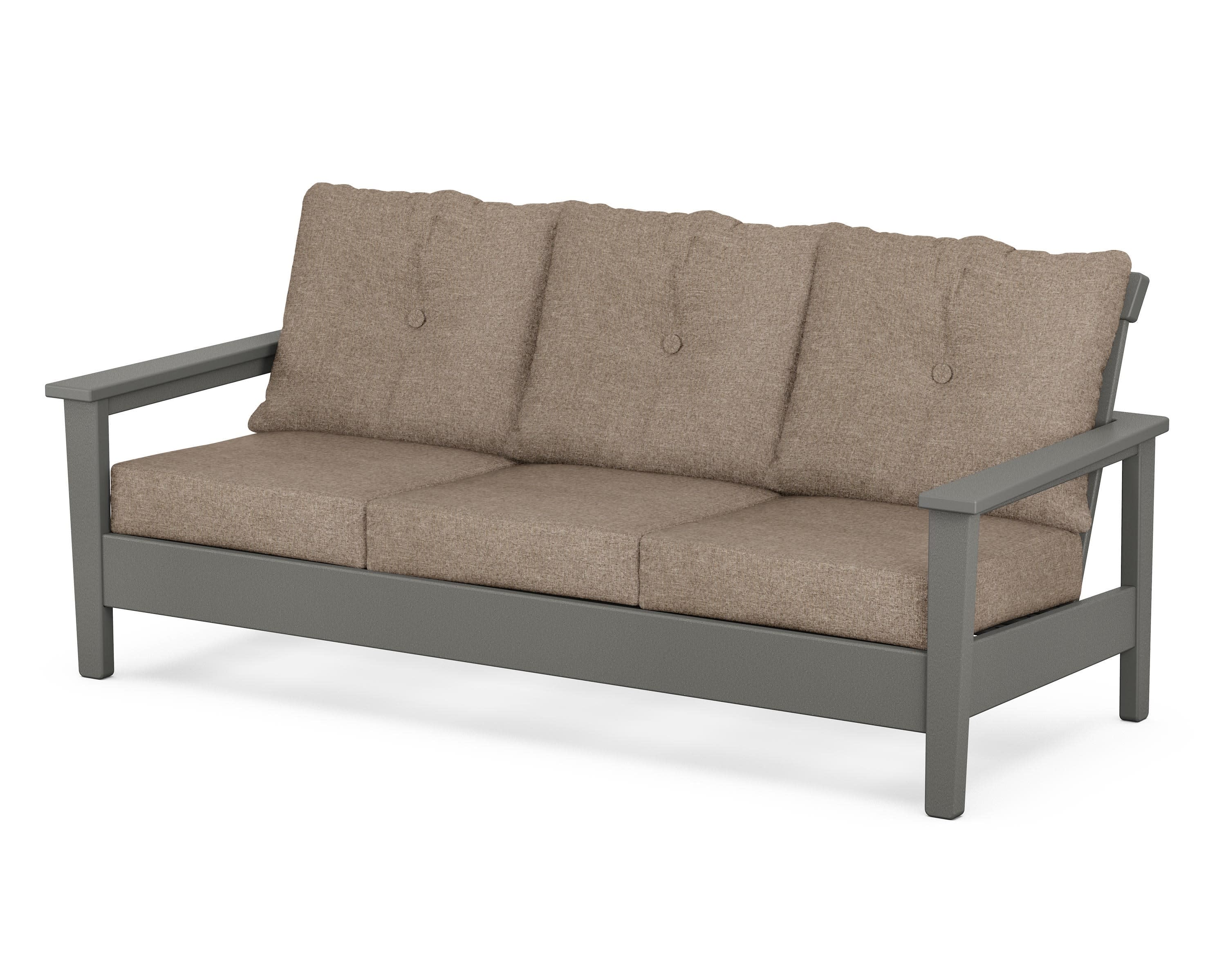 Prescott Deep Seating Sofa in Slate Grey / Spiced Burlap