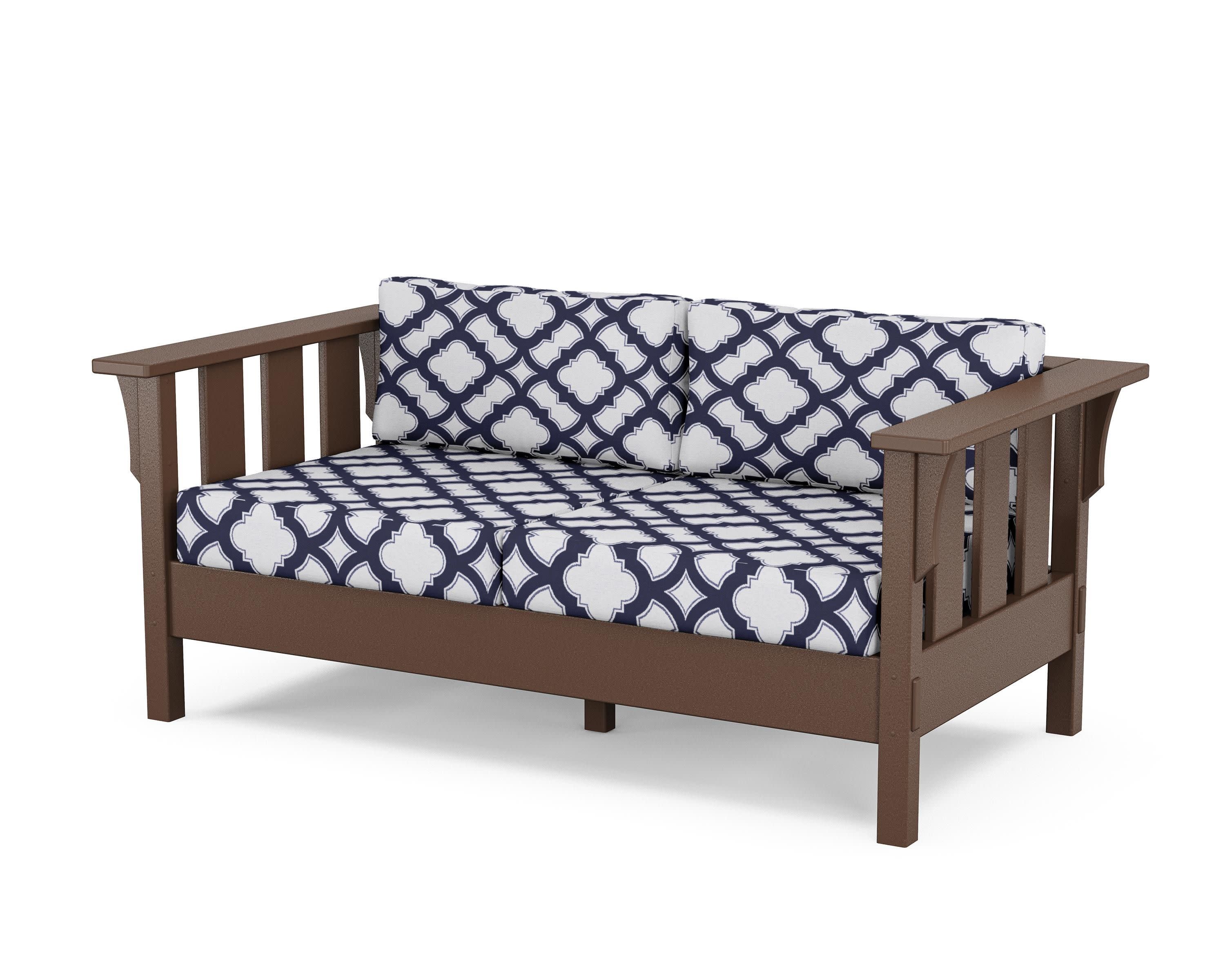 Acadia Deep Seating Loveseat in Mahogany / Trellis Navy
