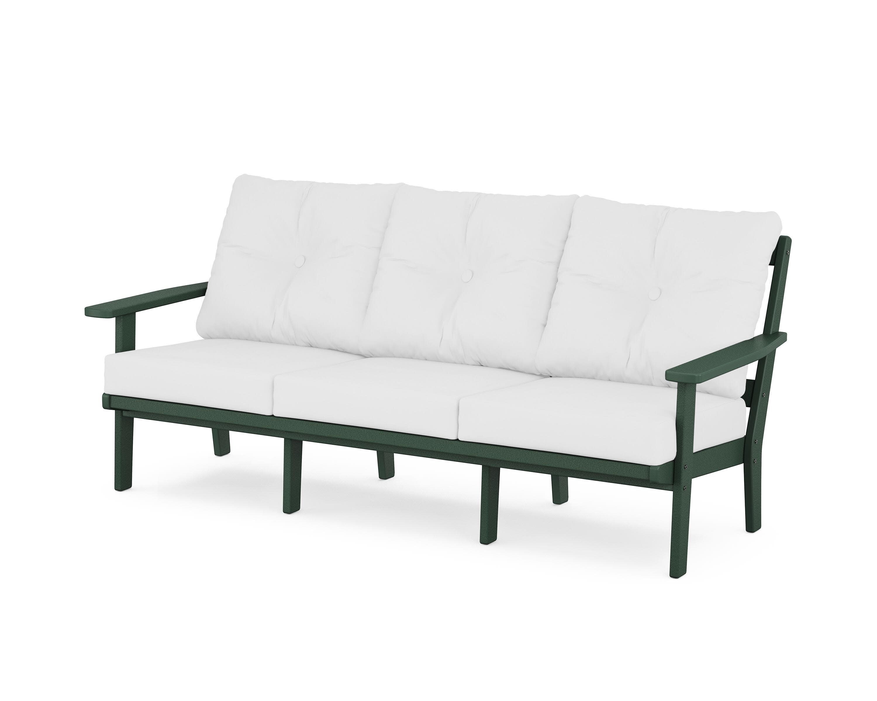 Oxford Deep Seating Sofa in Green / Natural