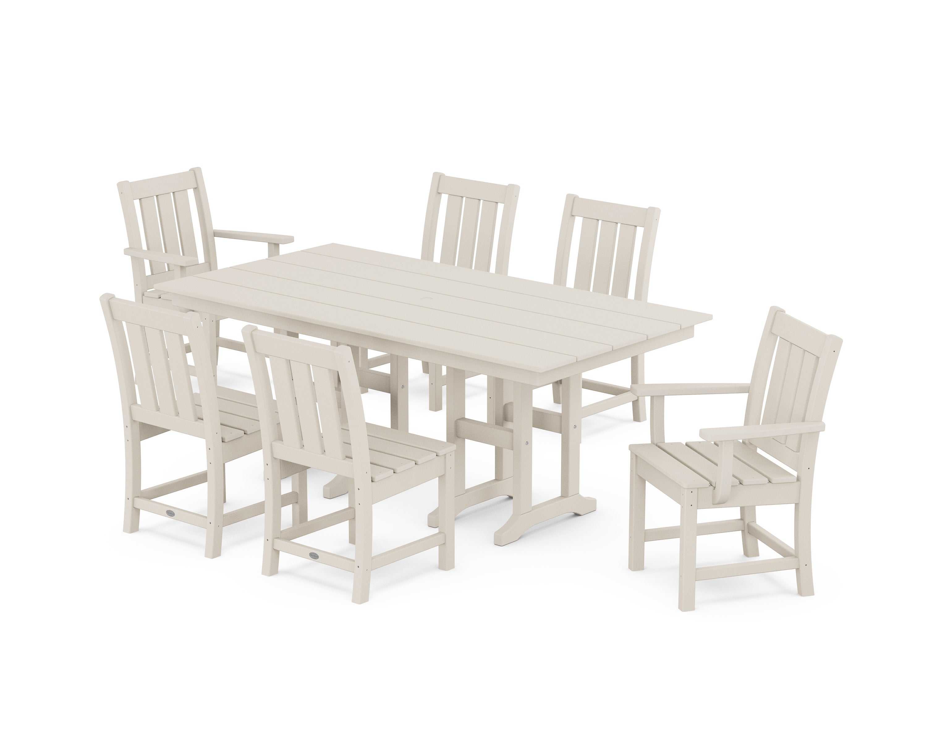 Oxford 7-Piece Farmhouse Dining Set in Sand