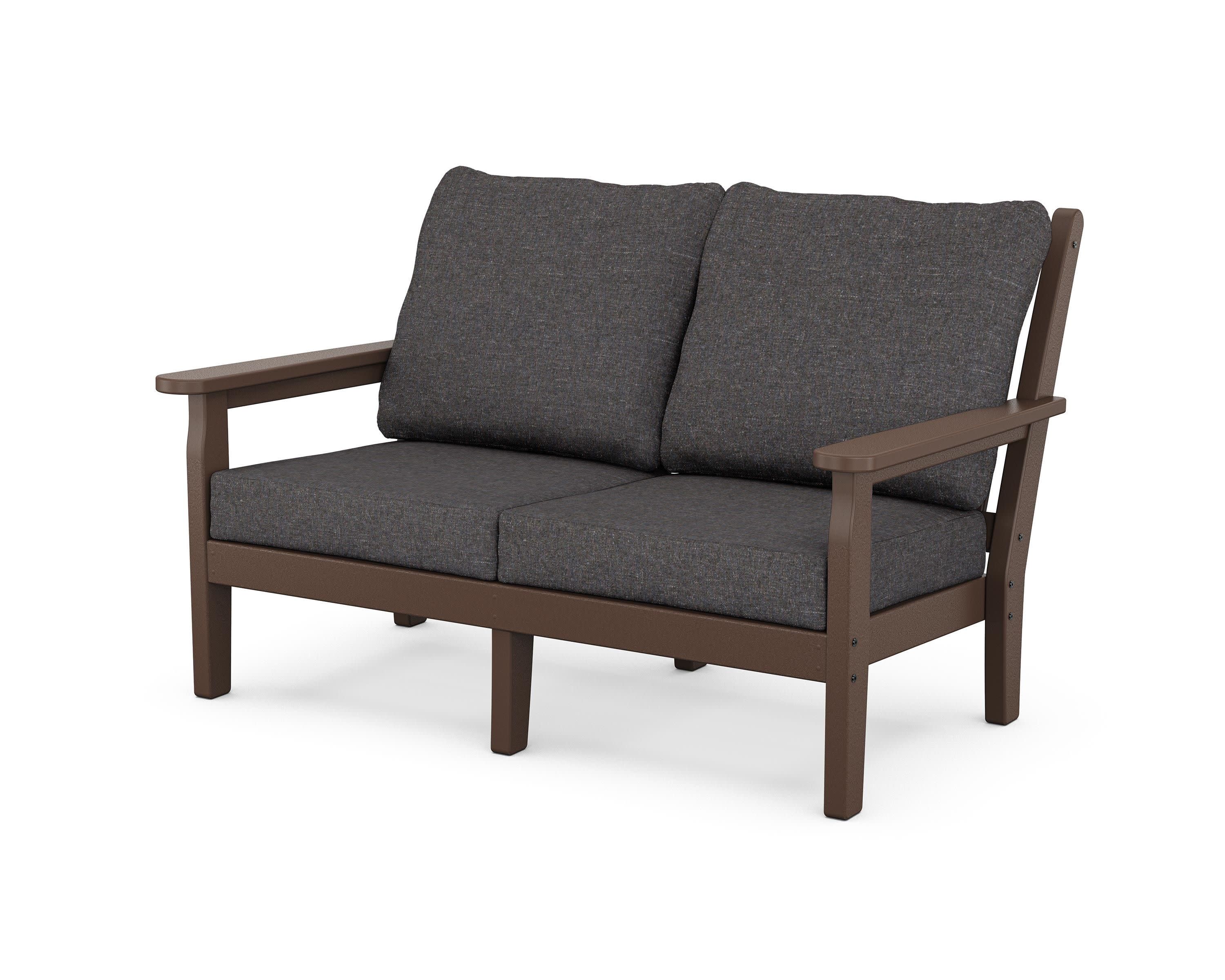 Chippendale Deep Seating Loveseat in Mahogany / Ash Charcoal