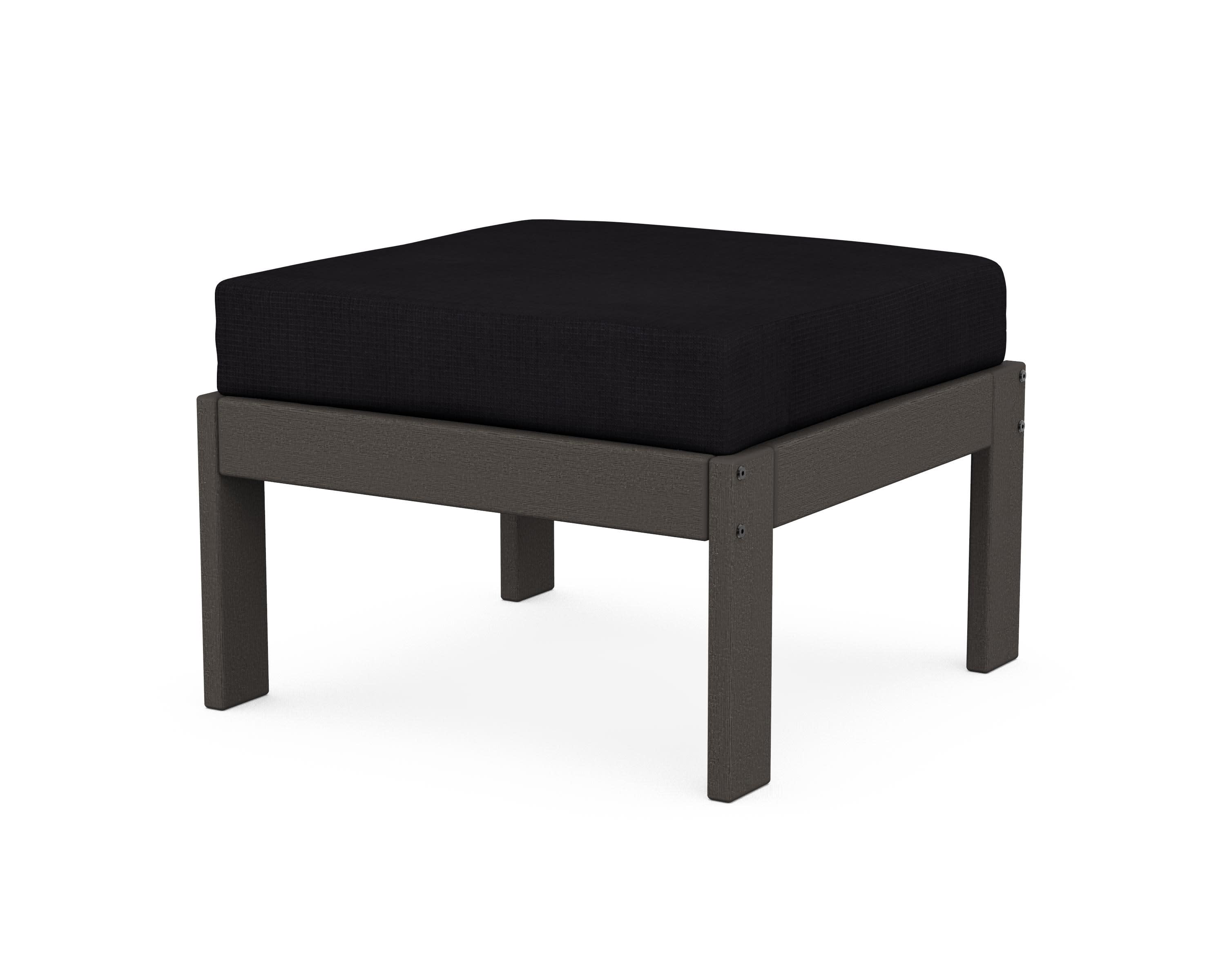 Vineyard Modular Ottoman in Vintage Coffee / Midnight Linen