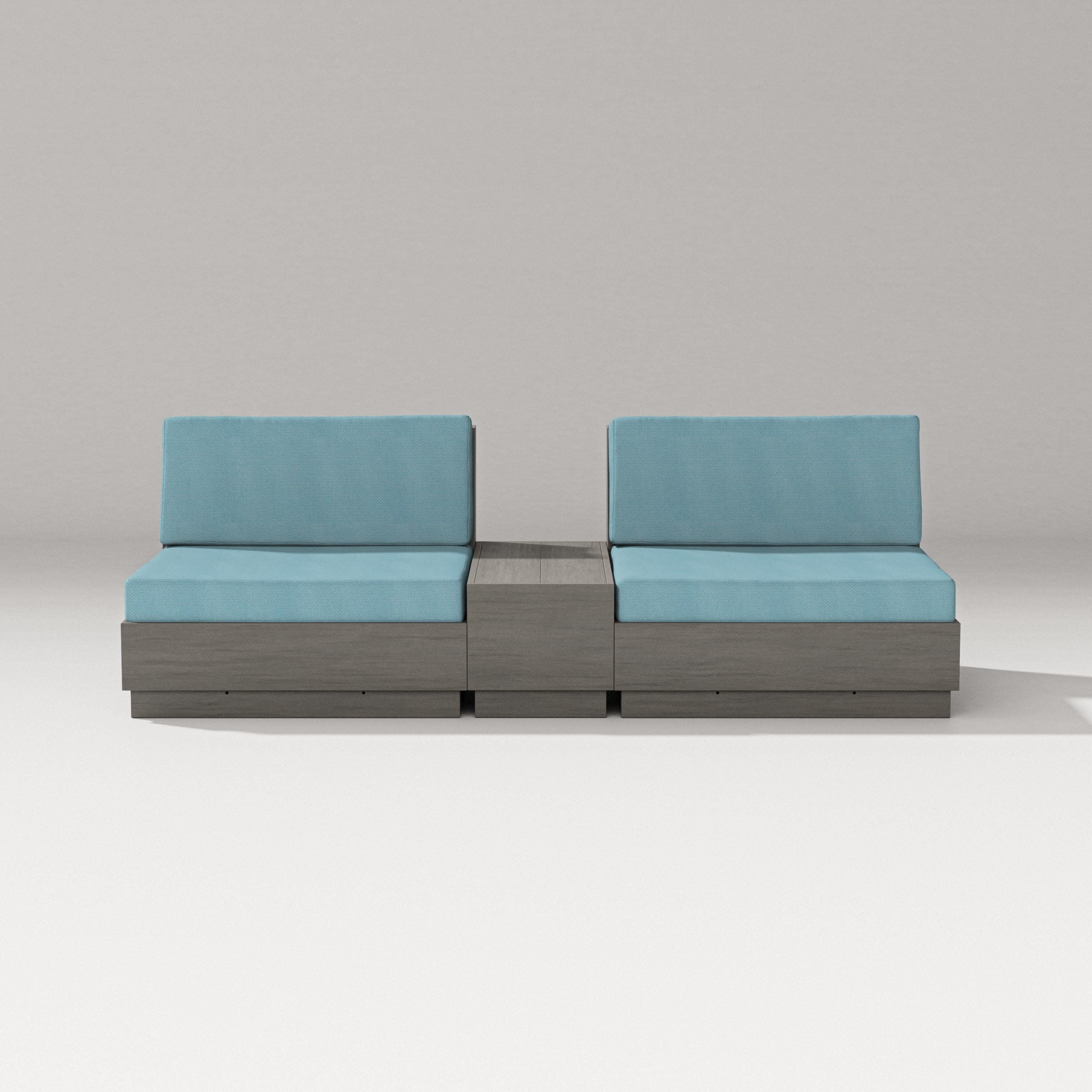 Elevate Lounge Chair Set in Driftwood / Lattice Sky Blue