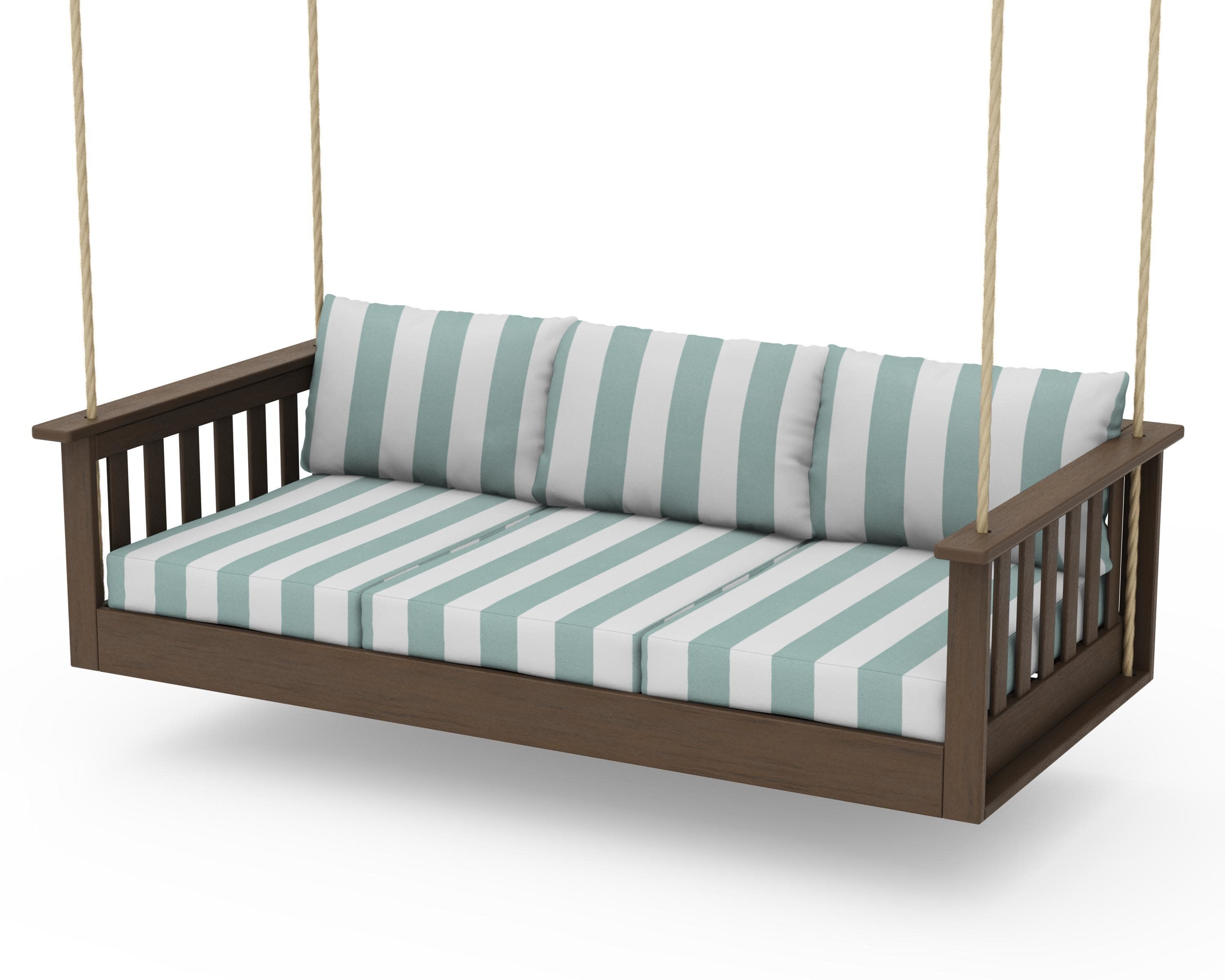 Vineyard Daybed Swing in Kona / Cabana Stripe Glacier Spa