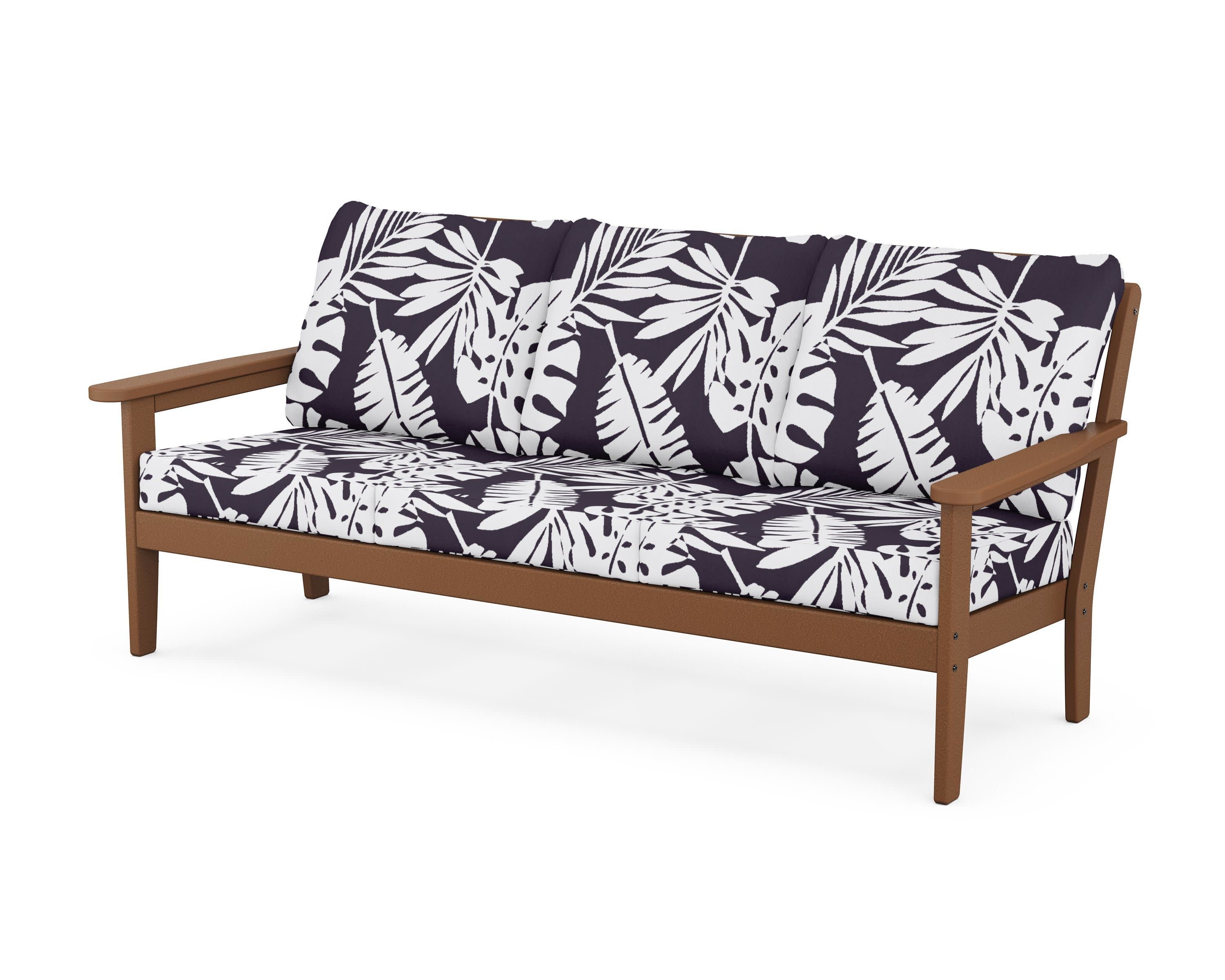 Cottage Deep Seating Sofa in Teak / Leaf Navy