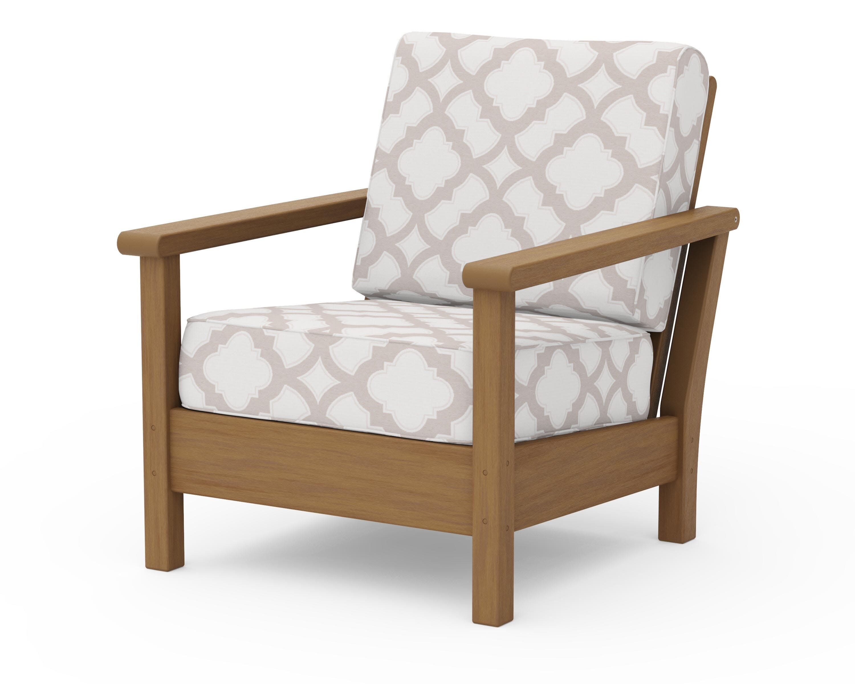 Harbour Deep Seating Chair in Natural / Trellis Dune Burlap