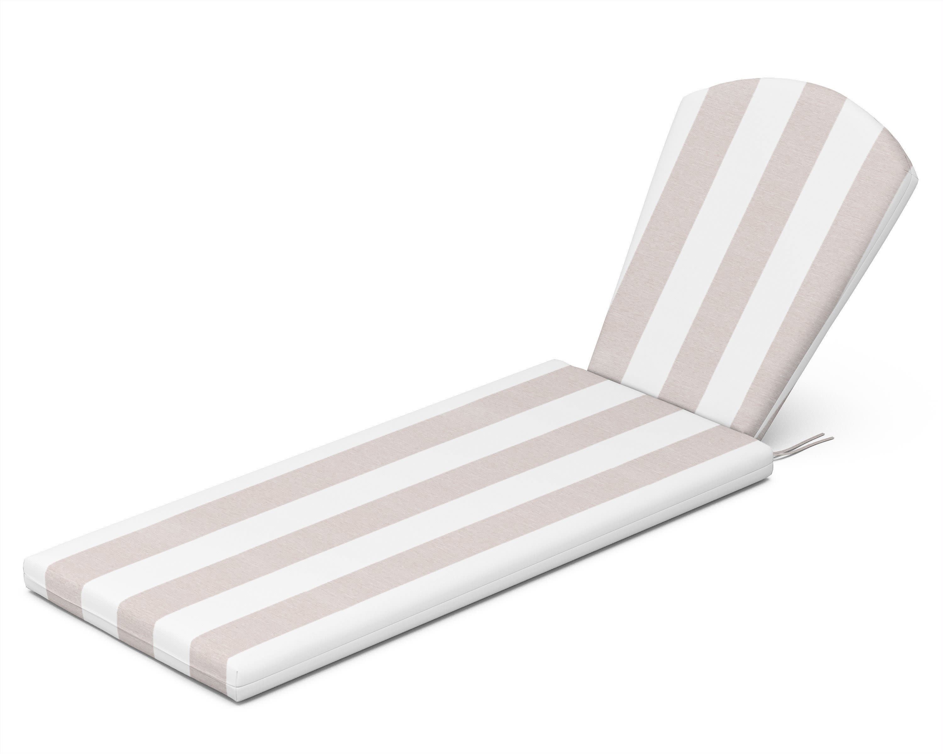 Chaise Cushion in Cabana Stripe Dune Burlap
