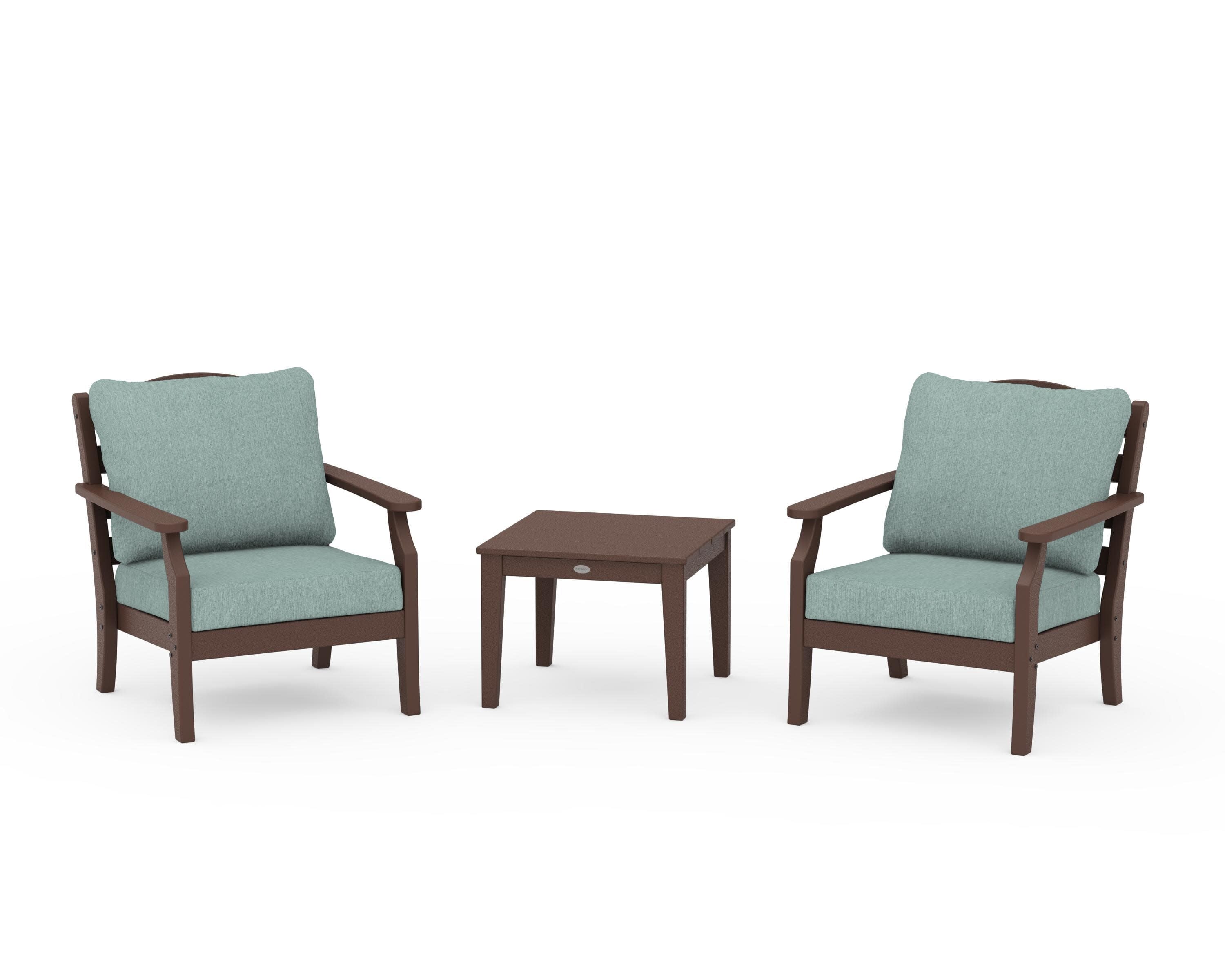 Savannah 3-Piece Deep Seating Set in Mahogany / Glacier Spa