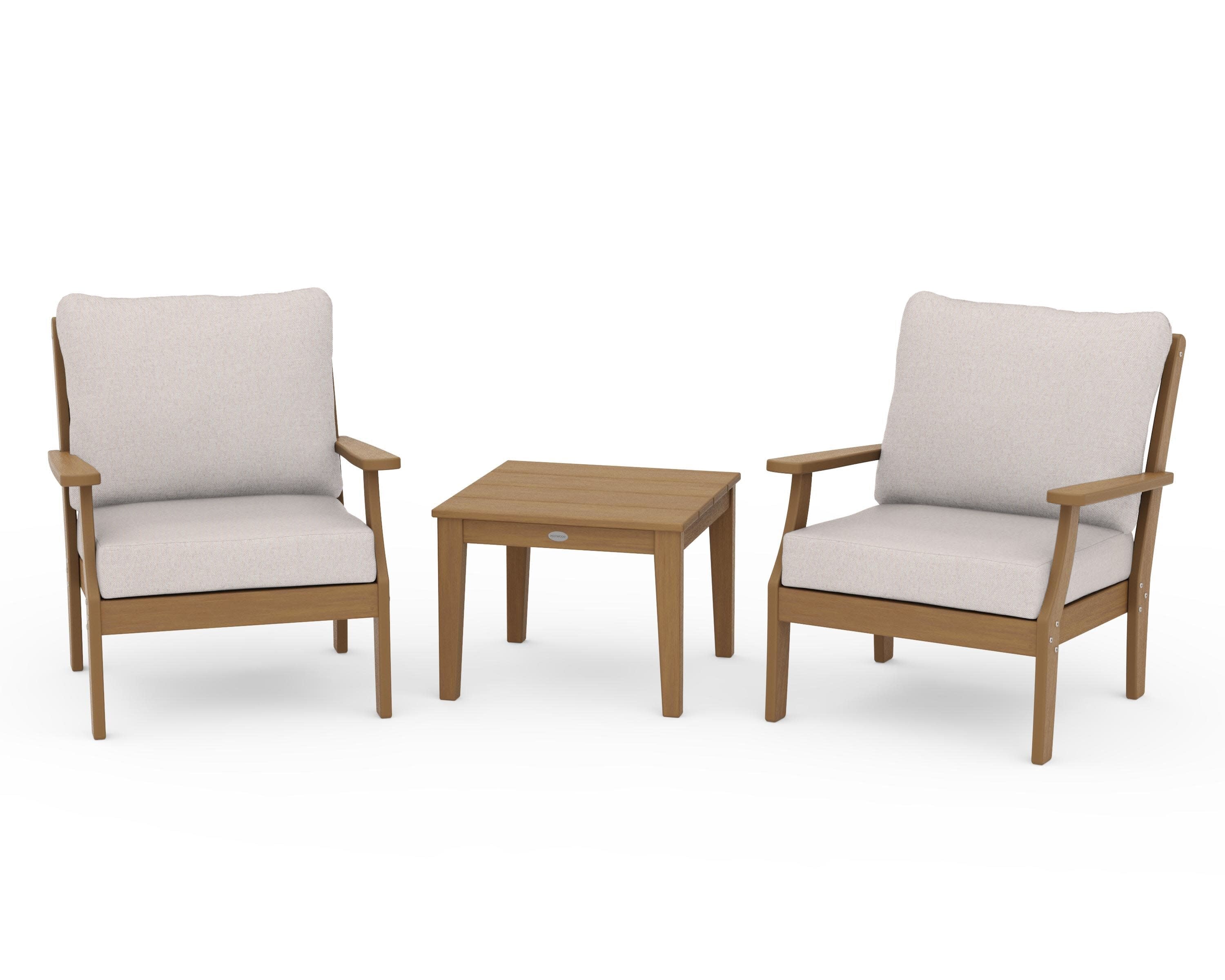Braxton 3-Piece Deep Seating Set in Natural / Dune Burlap