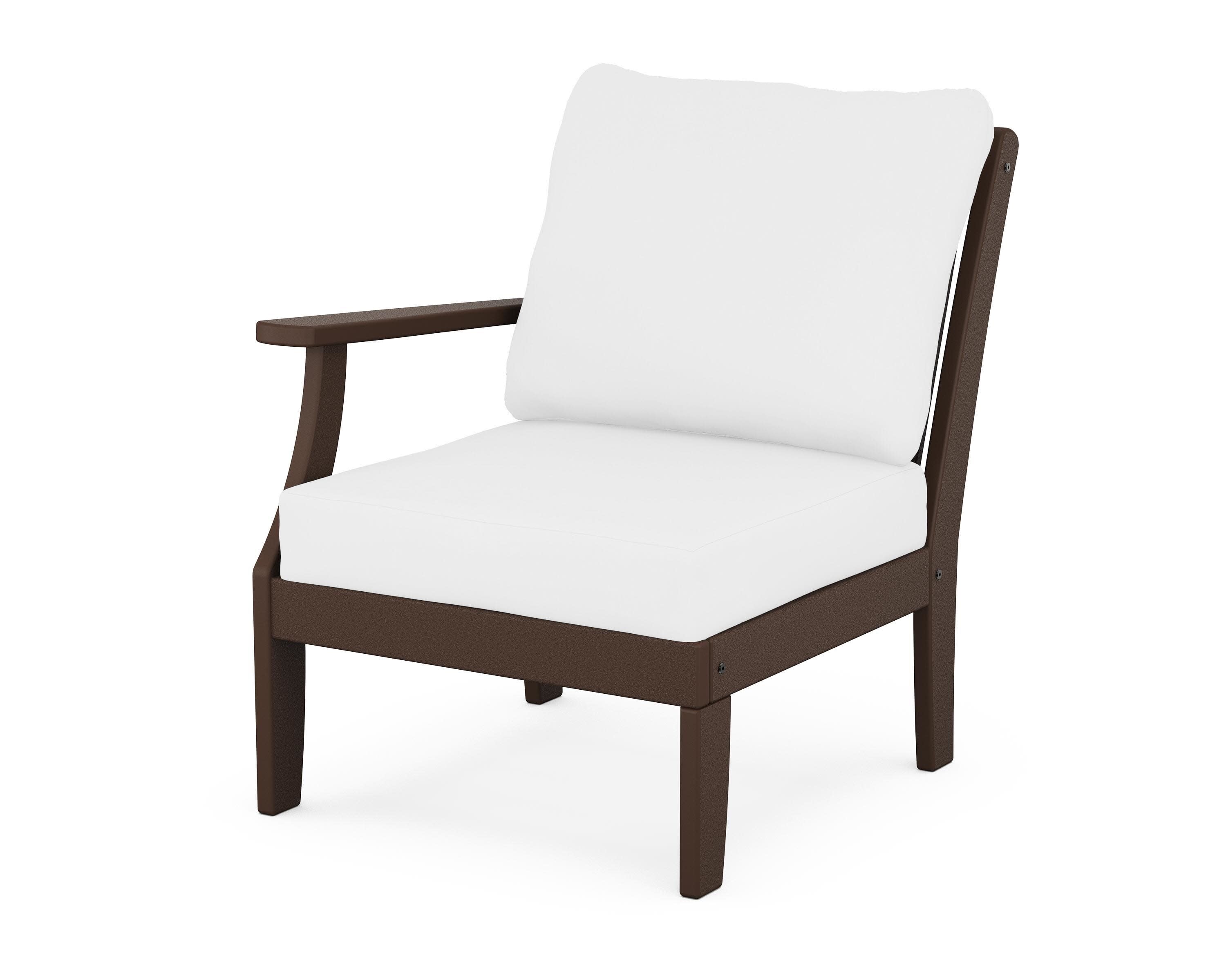 Braxton Modular Left Arm Chair in Mahogany / Natural