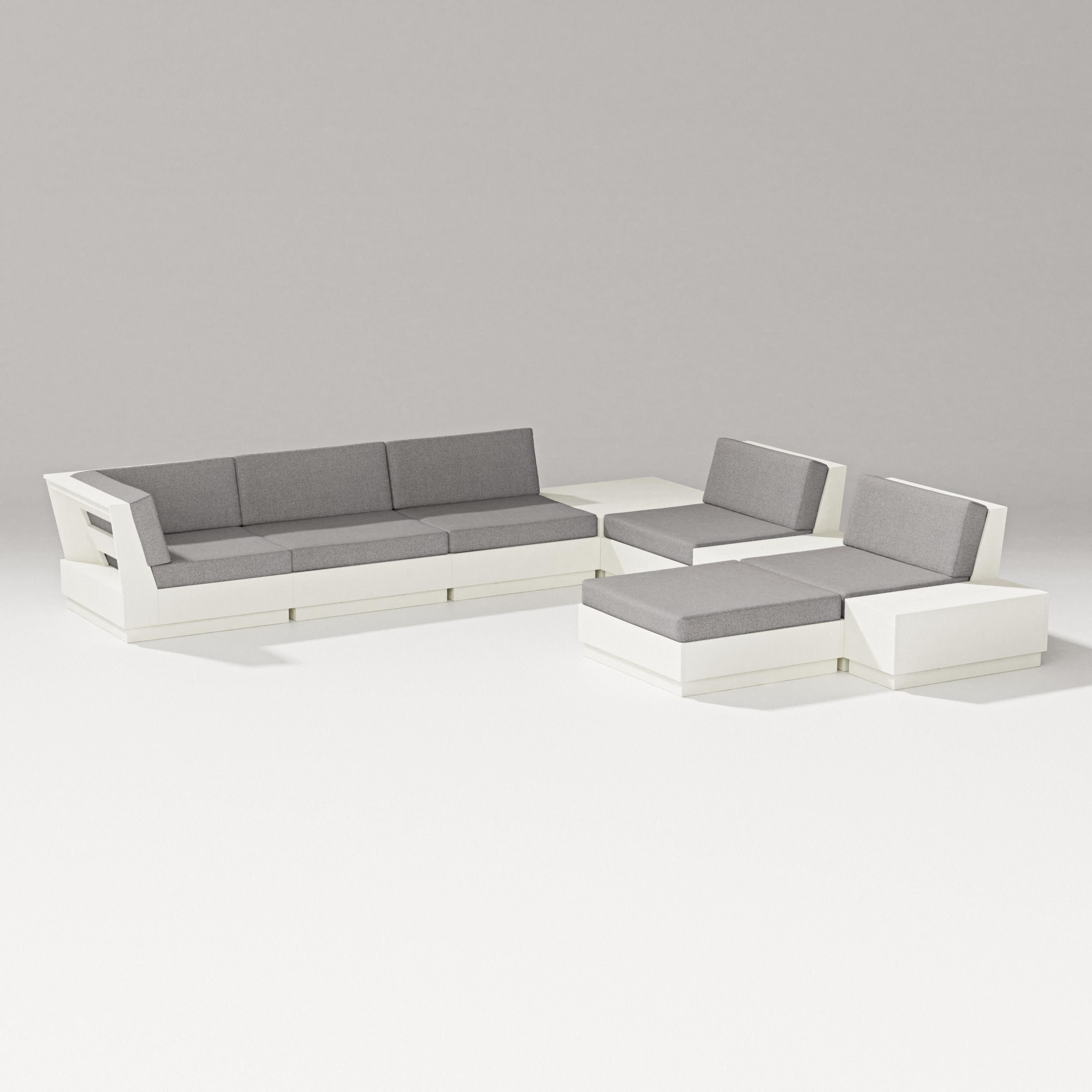 Elevate 9-Piece Conversation Sectional in Vintage White / Grey Mist