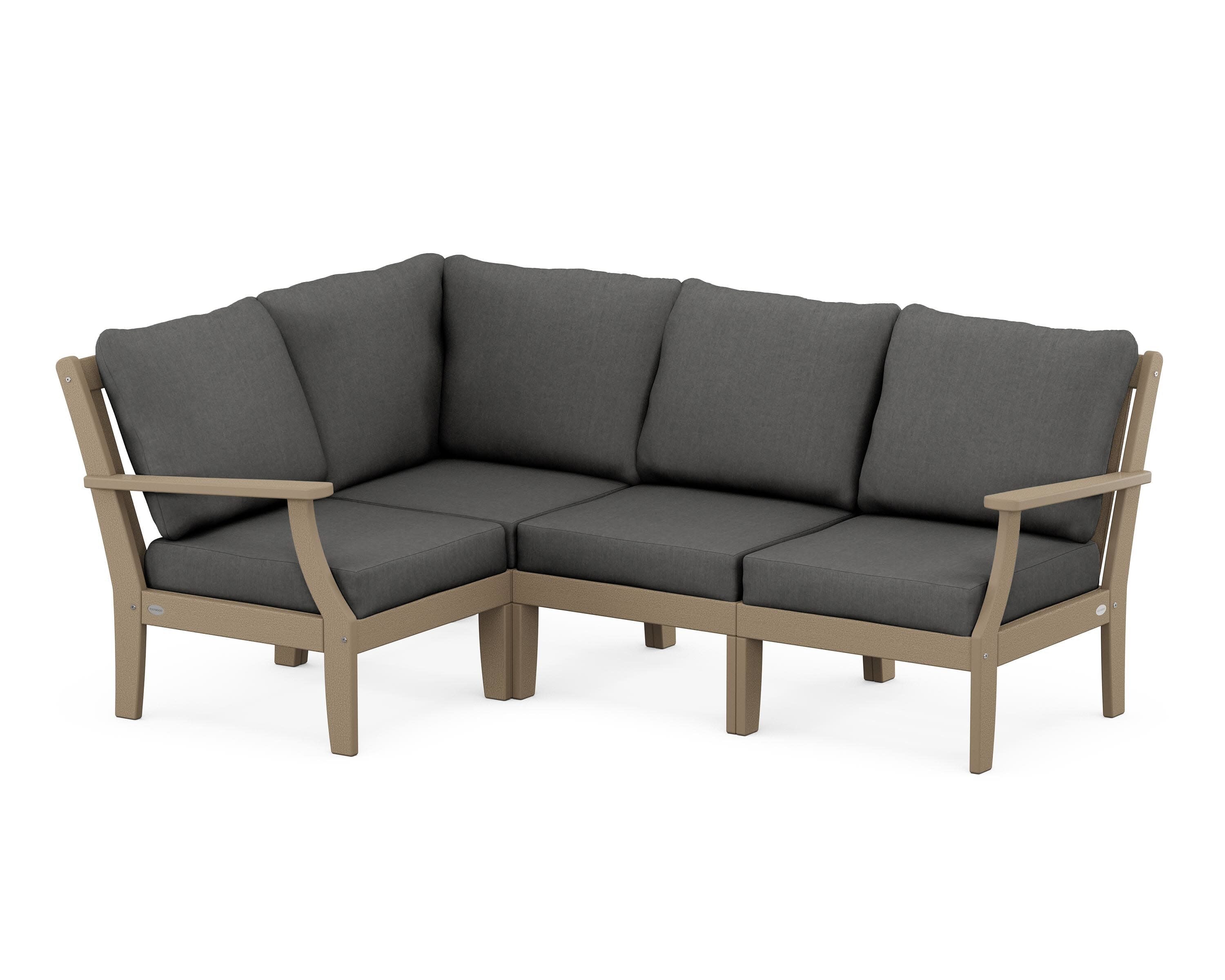 Braxton Modular 4-Piece Deep Seating Set in Vintage Sahara / Spectrum Carbon