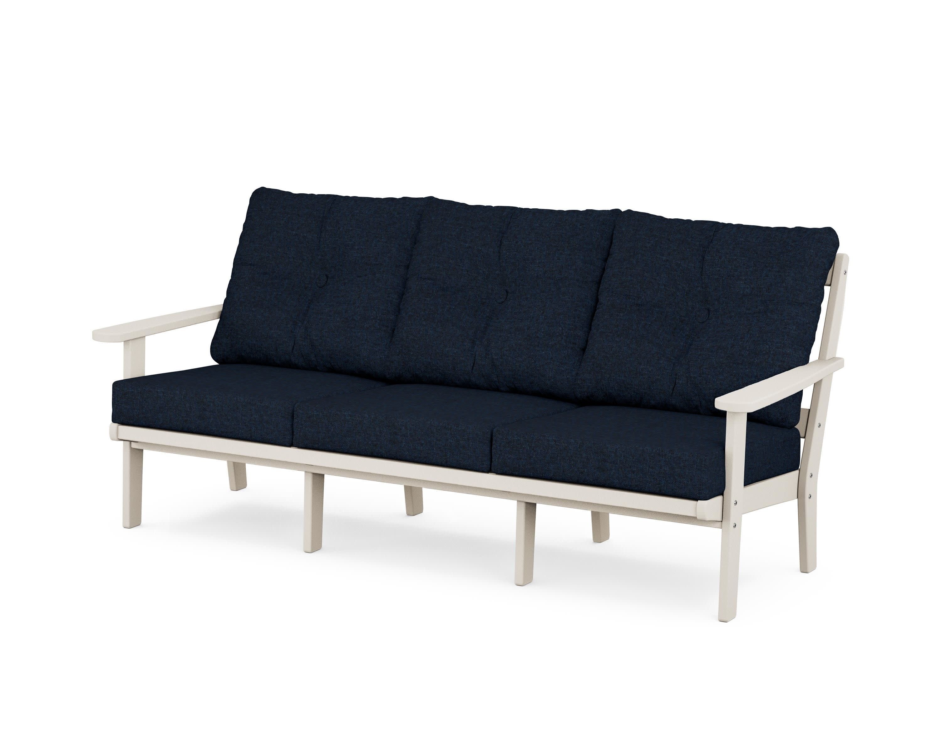 Mission Deep Seating Sofa in Sand / Marine Indigo