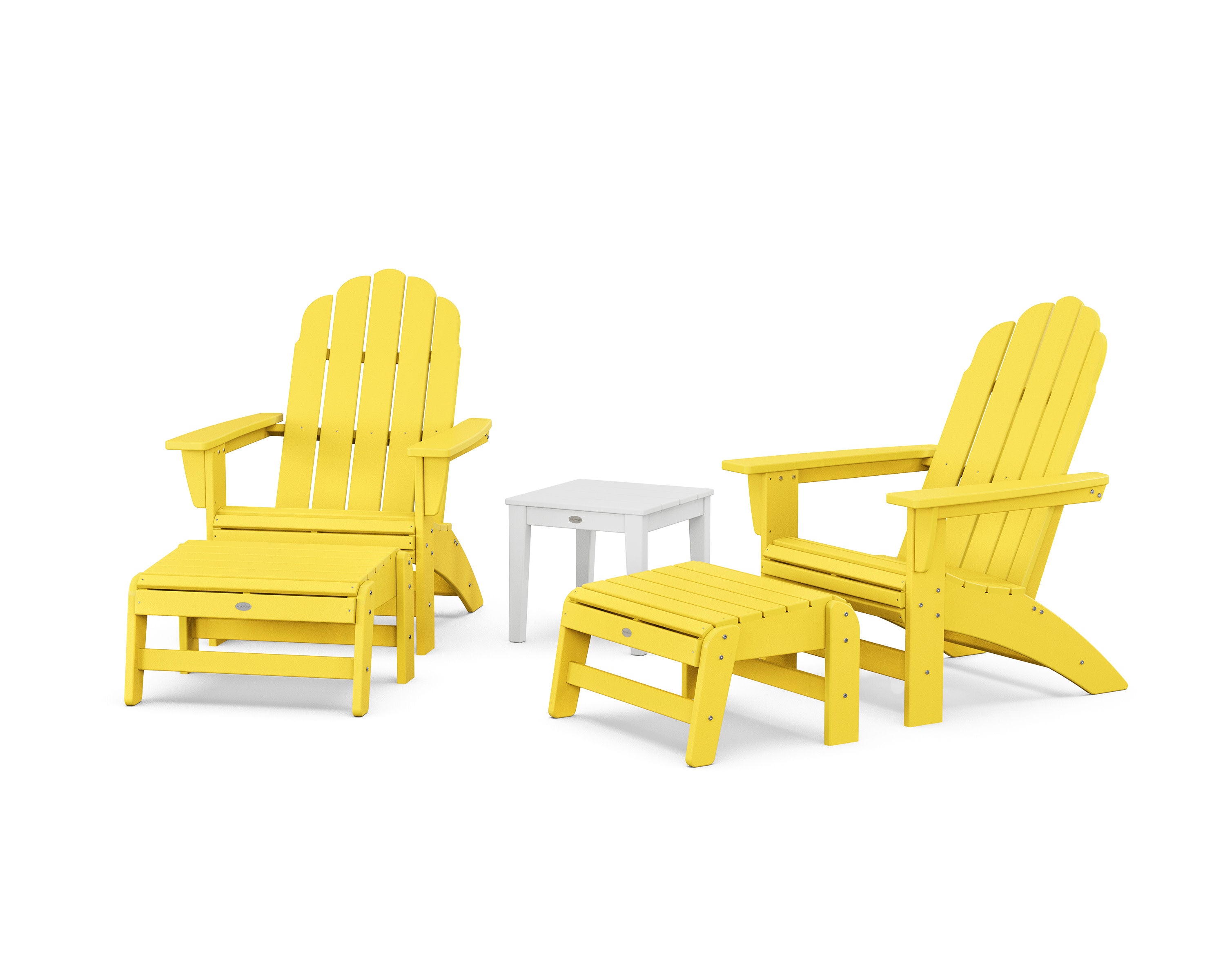 5-Piece Vineyard Grand Adirondack Set in Lemon / White