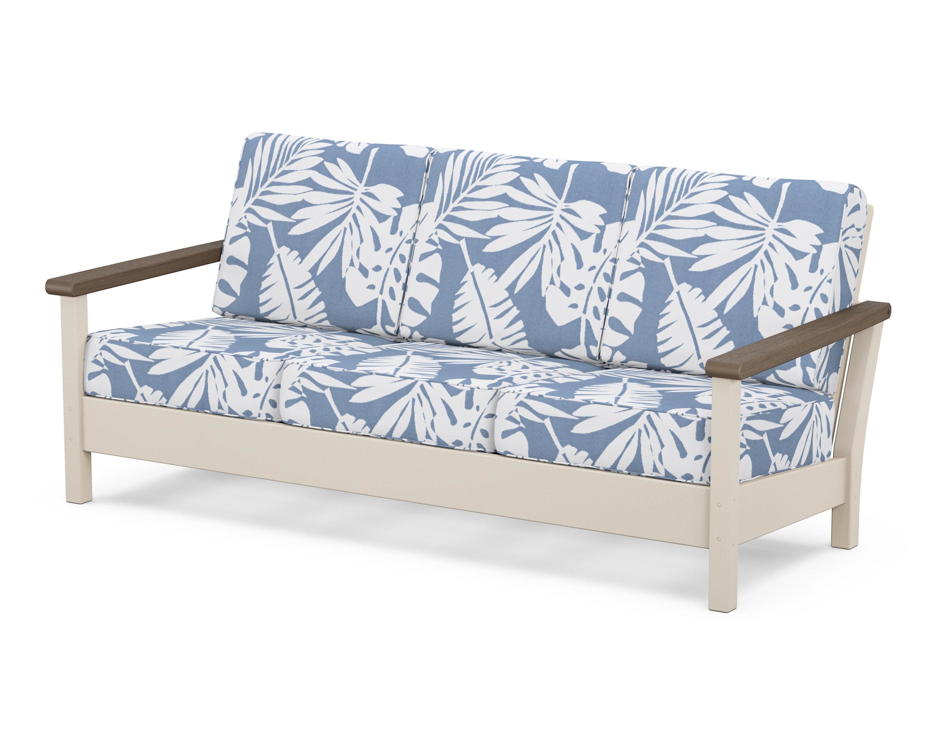 Harbour Deep Seating Sofa in Sand / Kona / Leaf Sky Blue