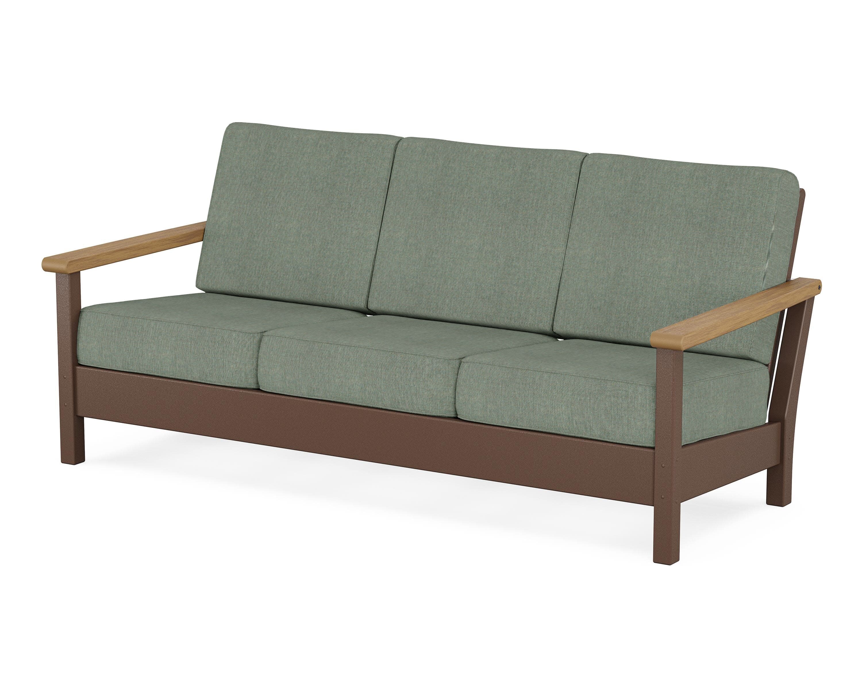 Harbour Deep Seating Sofa in Mahogany / Natural / Cast Sage