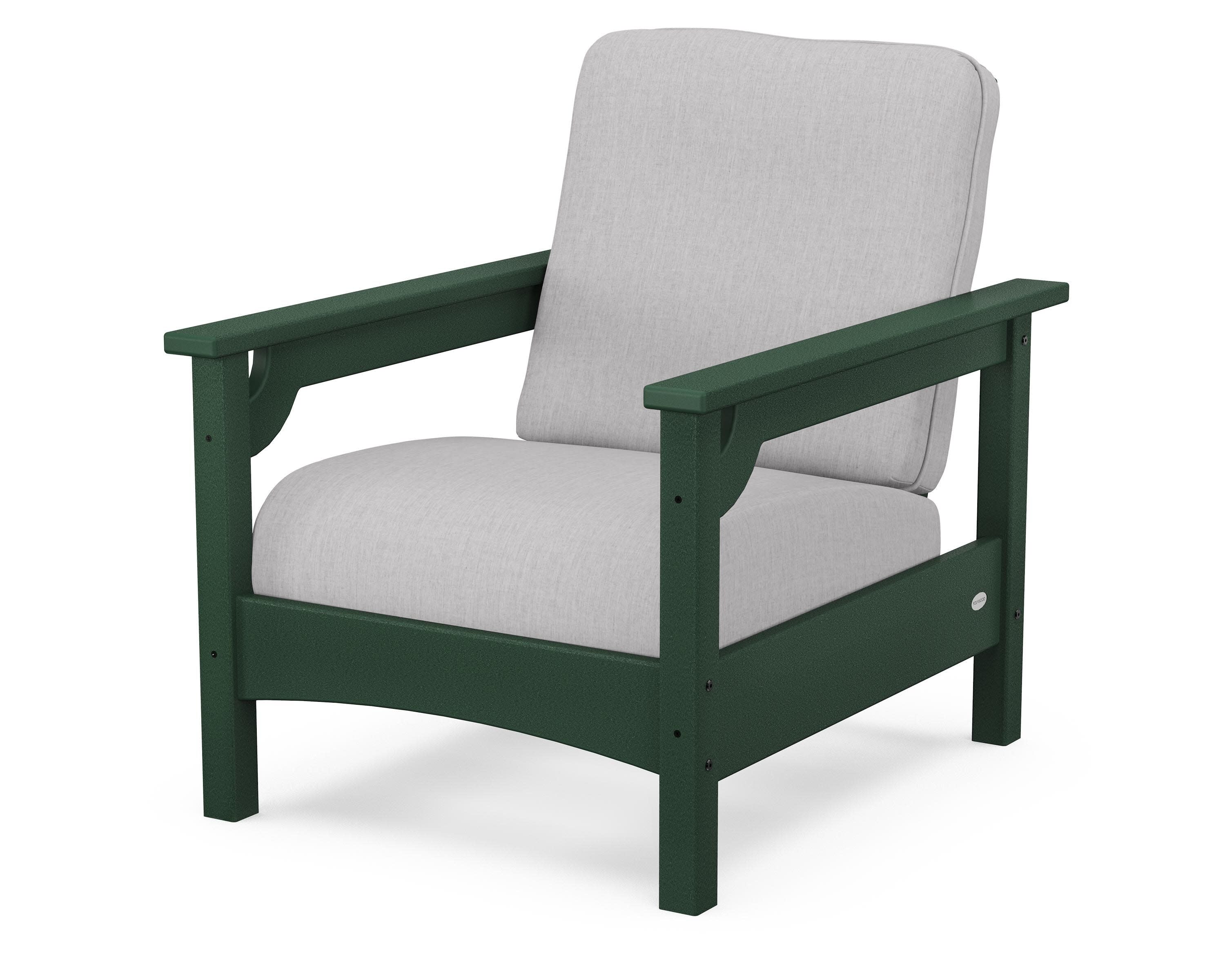 Club Chair in Green / Granite