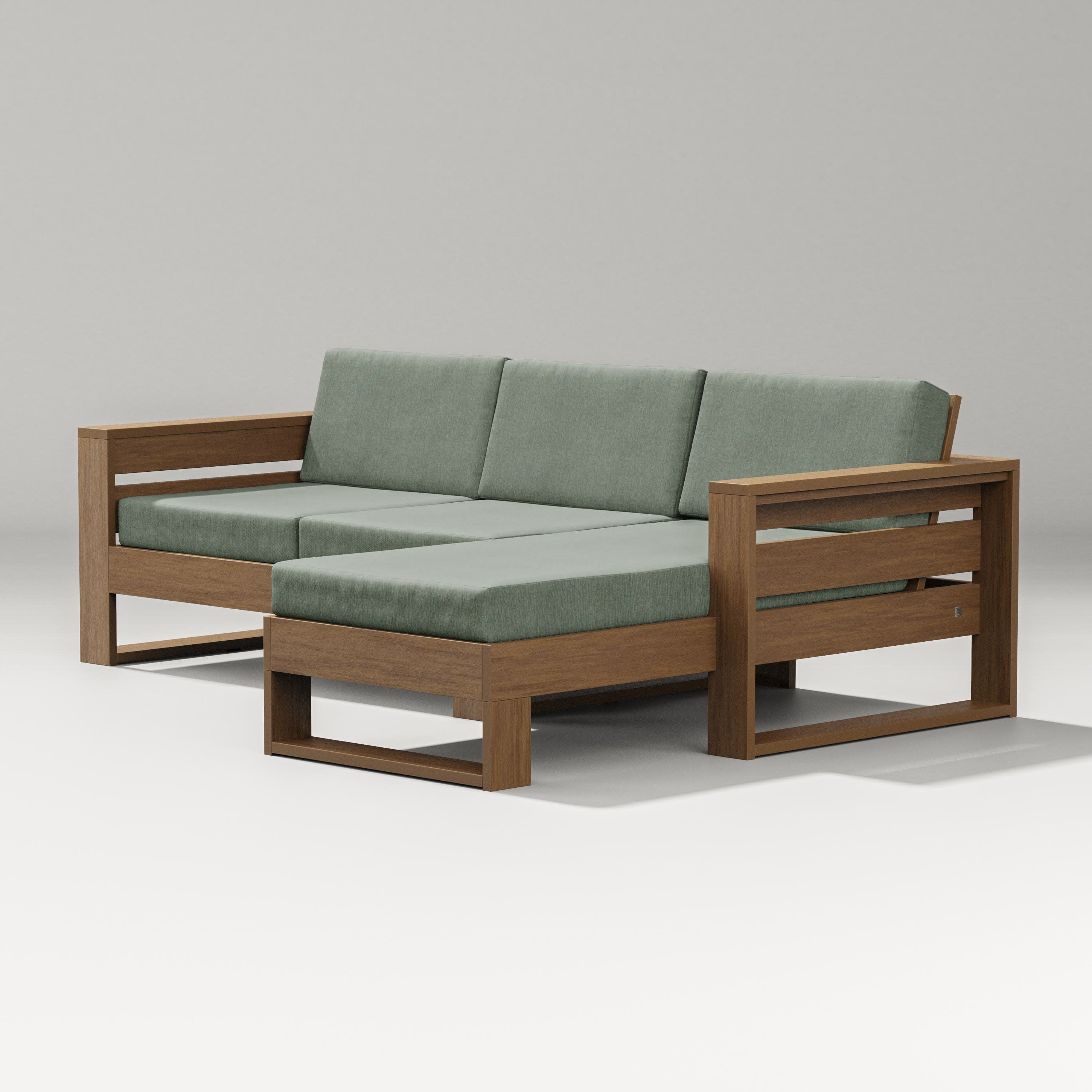 Latitude Right Chaise Sectional in Natural / Cast Sage