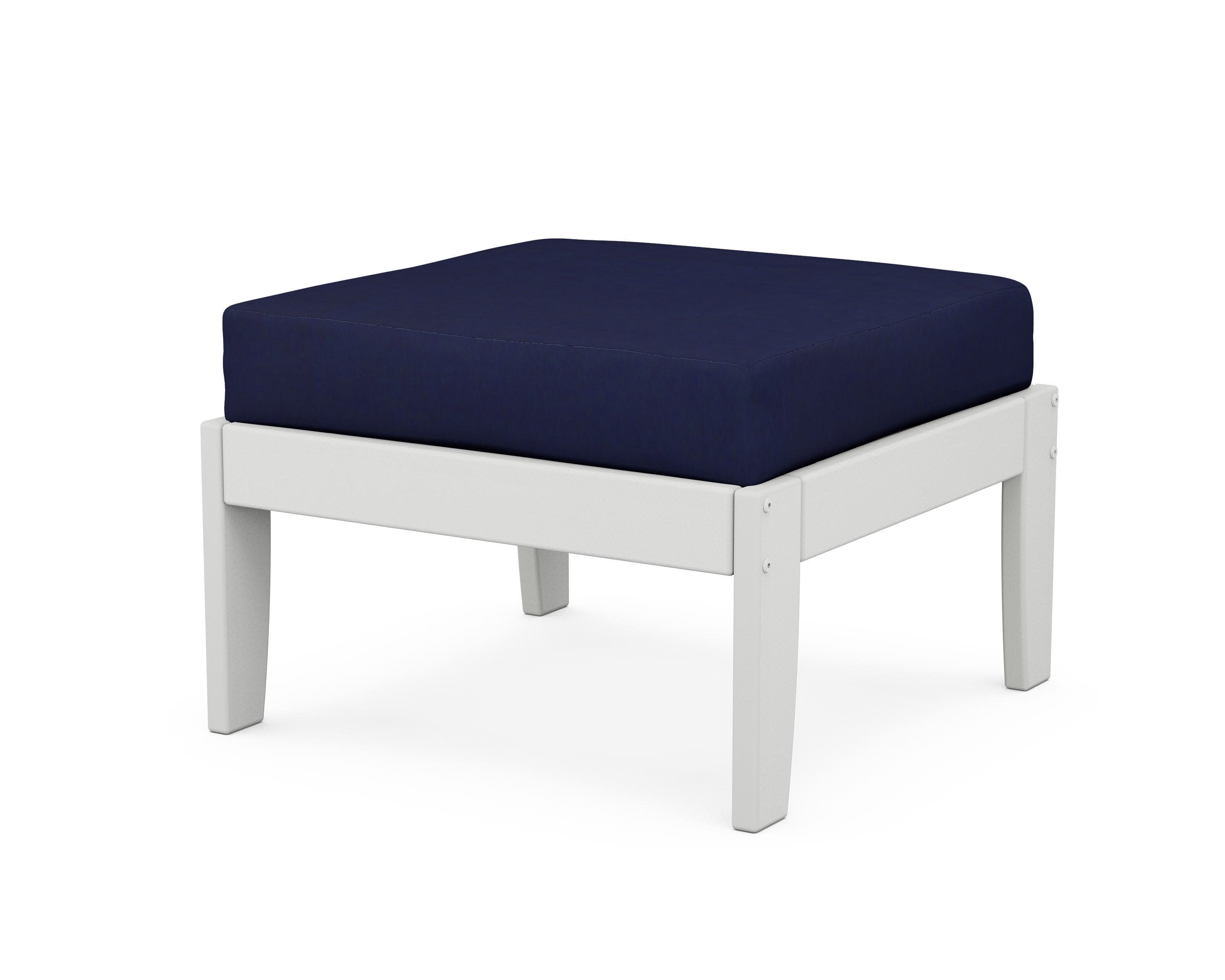 Modular Ottoman - Classic in White / Navy