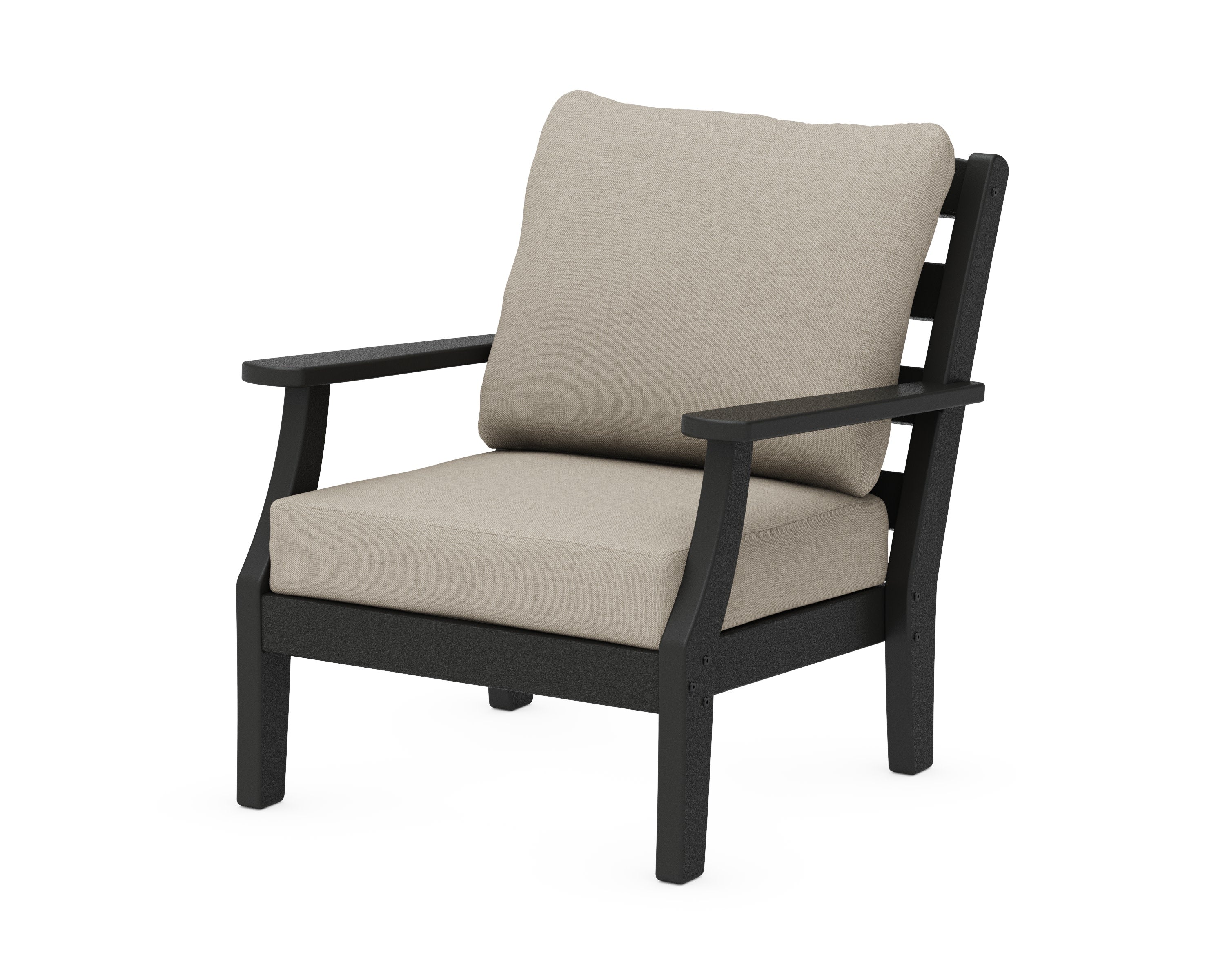 Chesapeake Deep Seating Chair in Black / Blend Linen