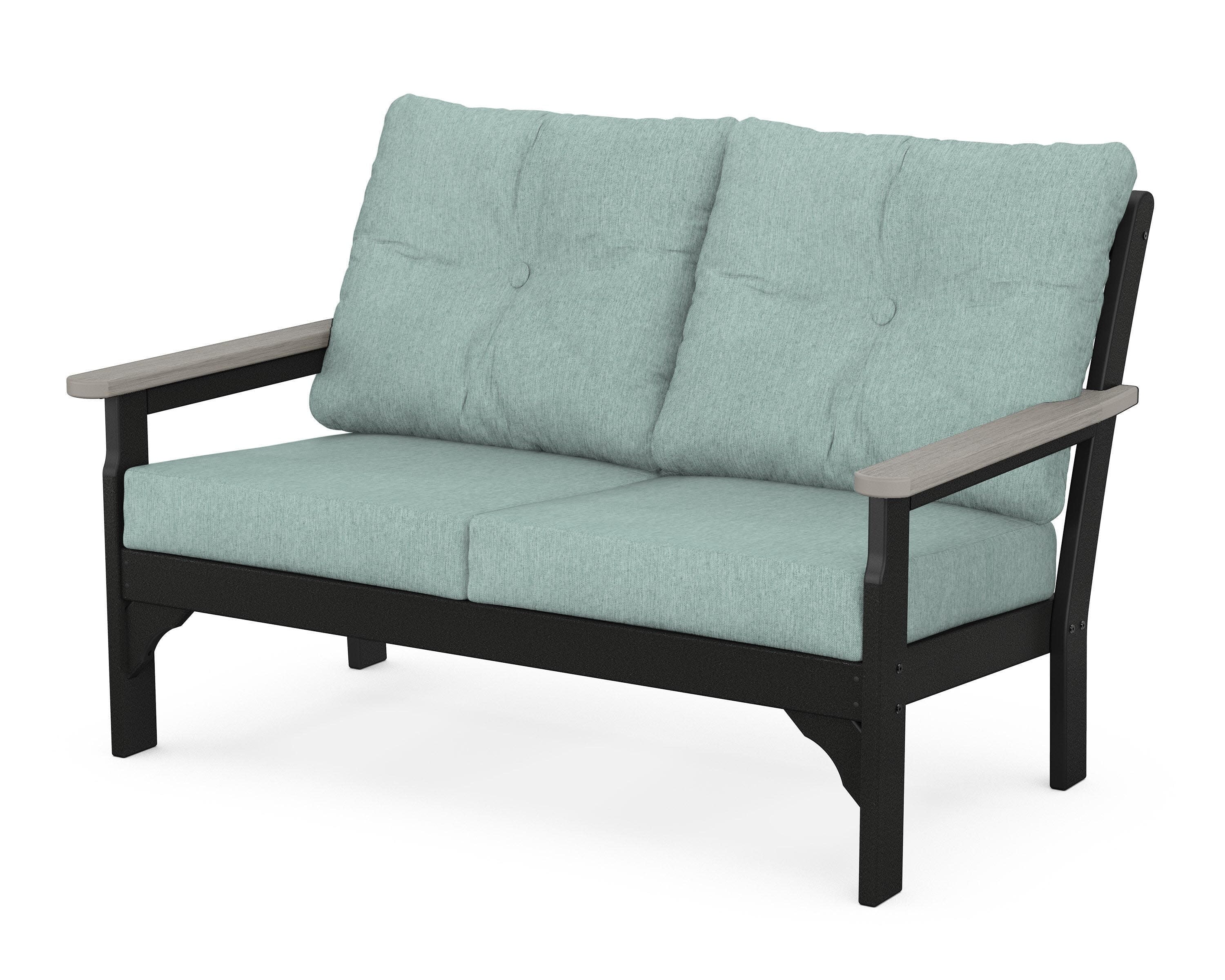 Vineyard Deep Seating Loveseat in Black / Driftwood / Glacier Spa