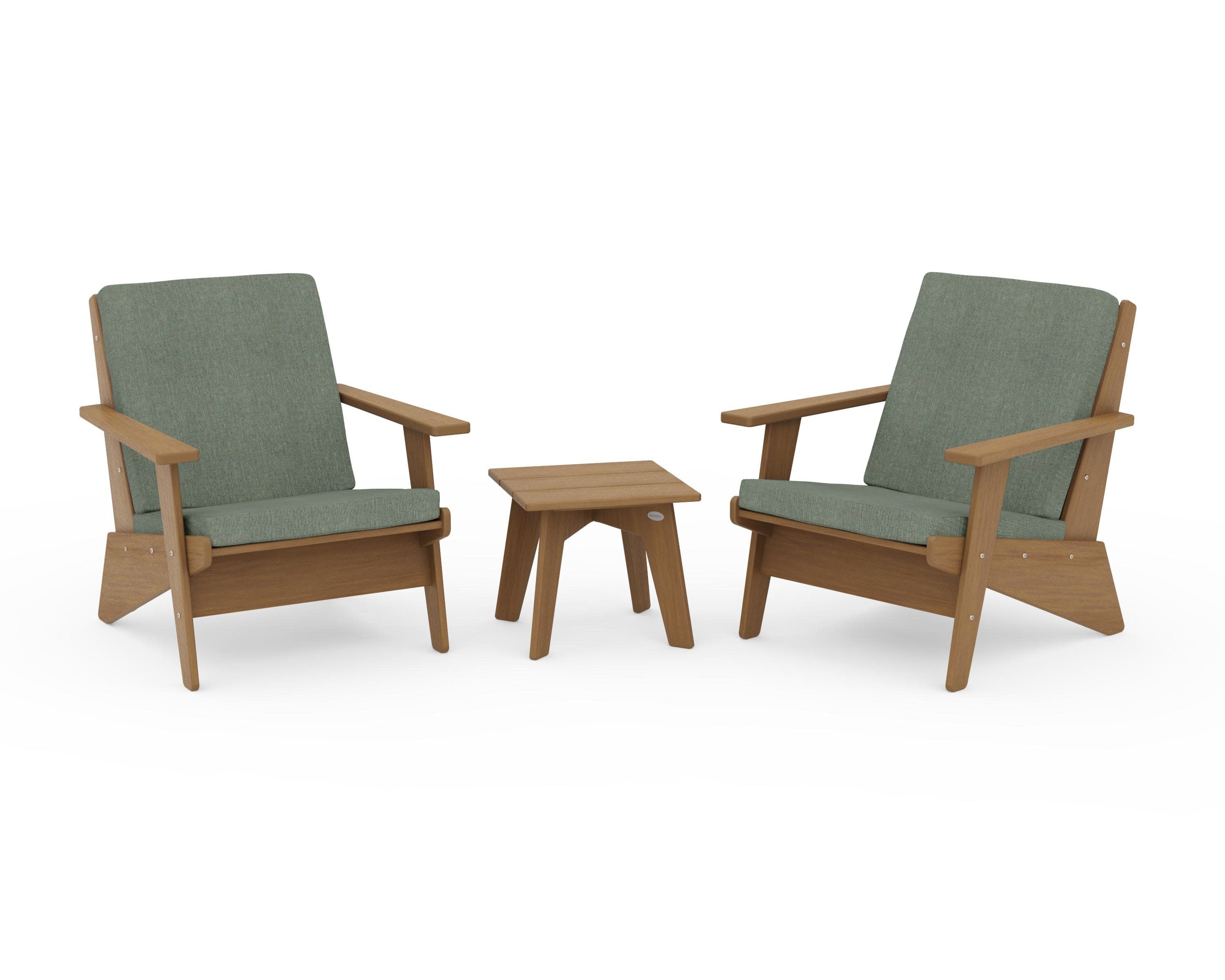 Riviera Modern Lounge 3-Piece Set in Natural / Cast Sage