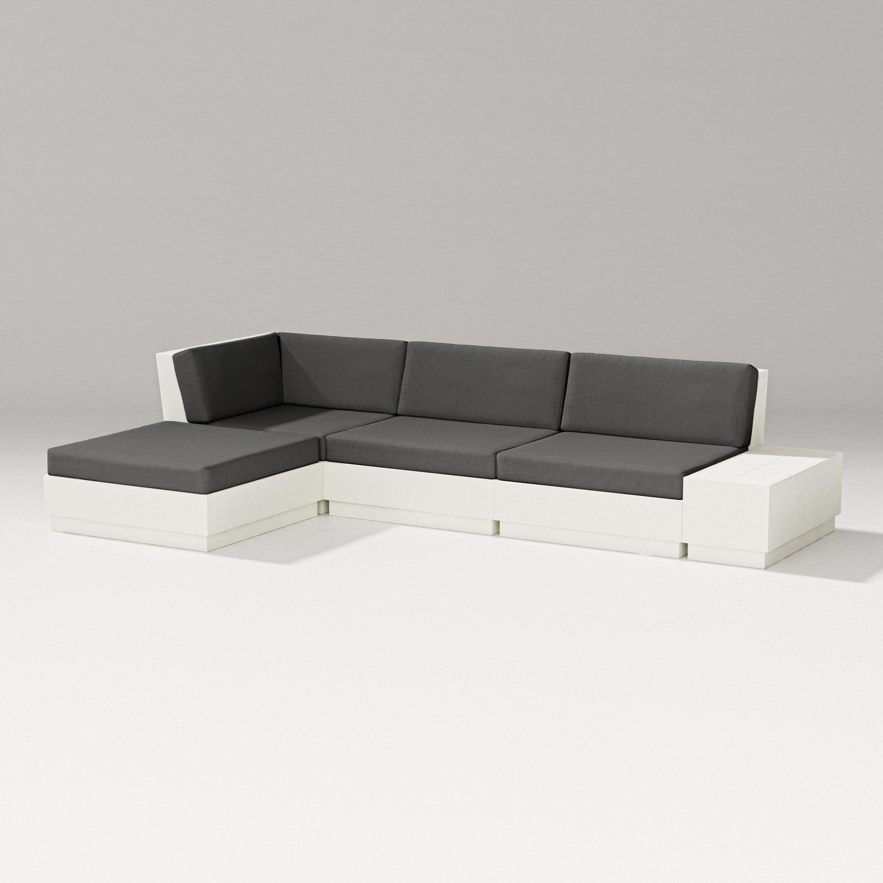Elevate Chaise Sectional in Vintage White / Spectrum Carbon