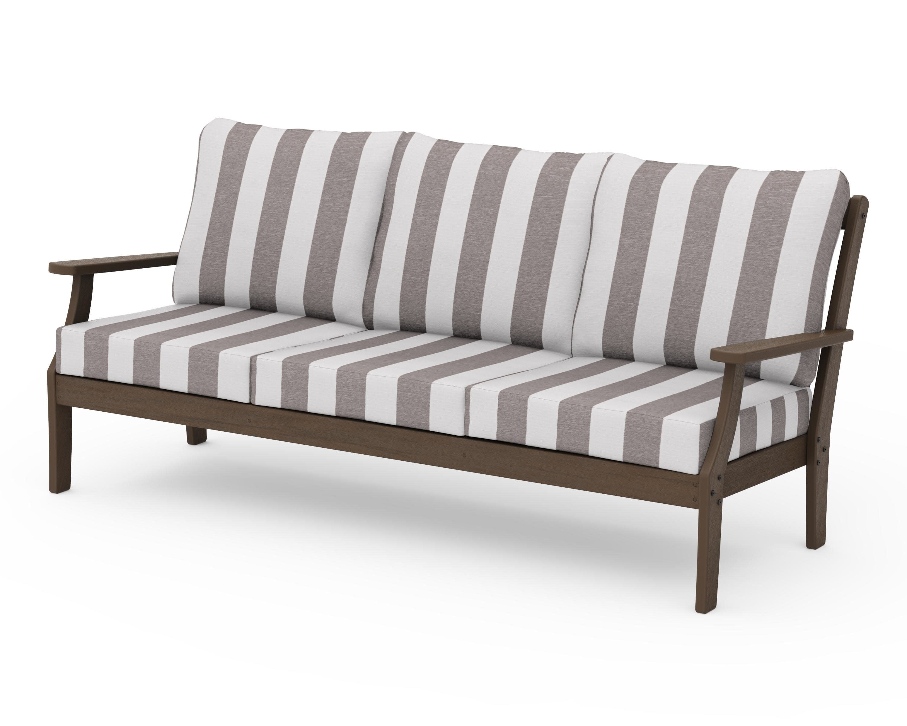 Braxton Deep Seating Sofa in Kona / Cabana Stripe Grey Mist