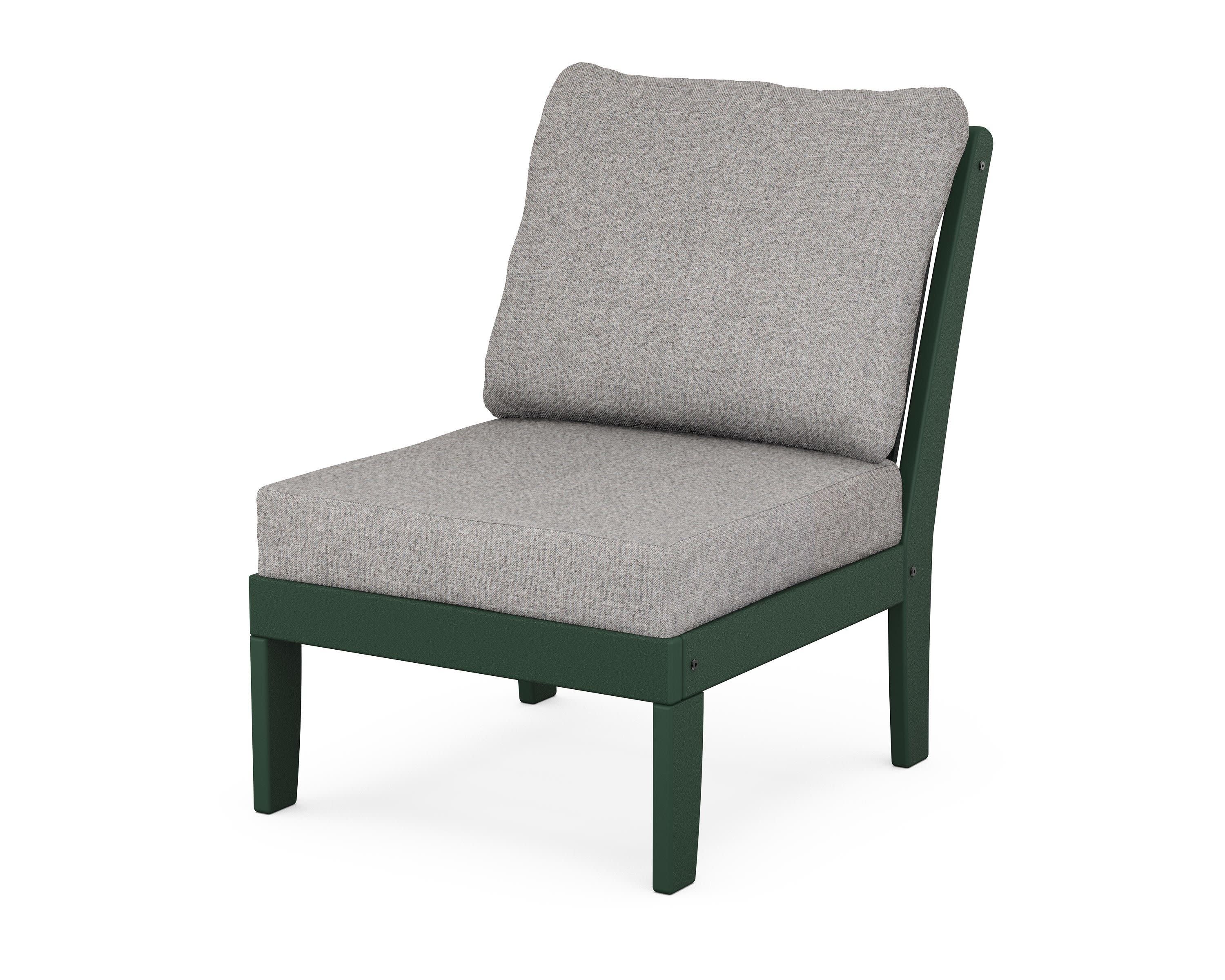 Braxton Modular Armless Chair in Green / Grey Mist