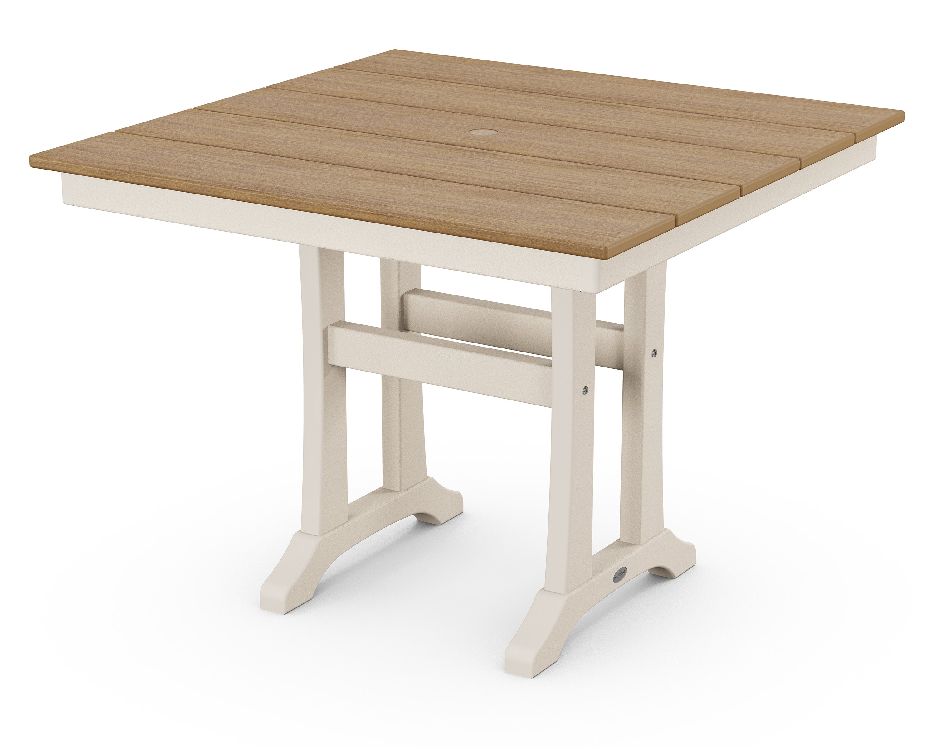 Farmhouse Trestle 37" Dining Table in Sand / Natural