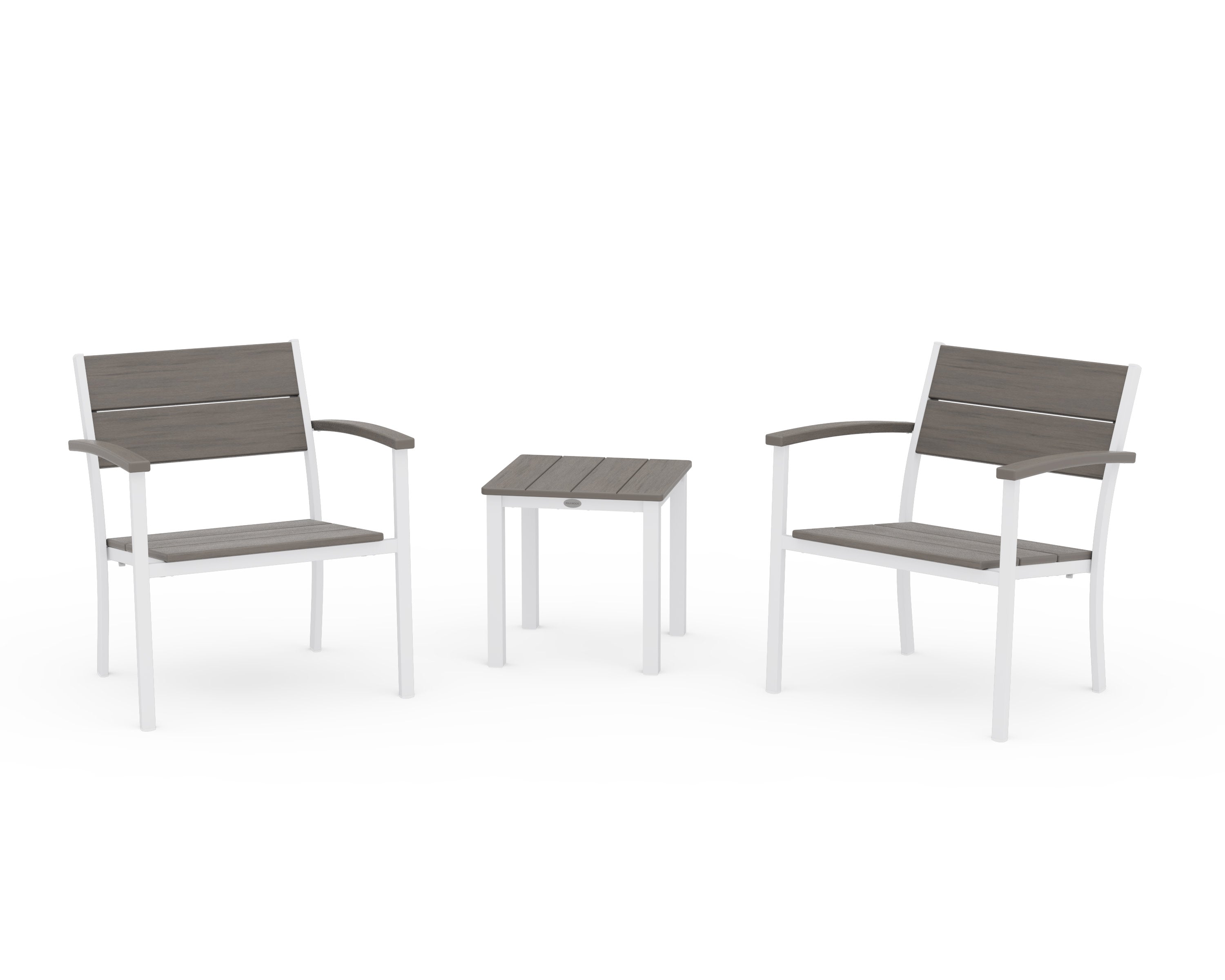 Main Street 3-Piece Lounge Chair Set in White / Driftwood