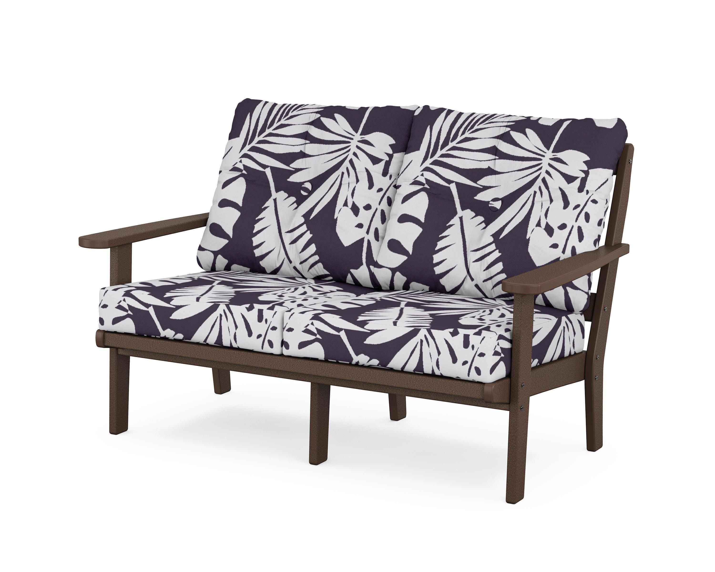 Mission Deep SeatingLoveseat in Mahogany / Leaf Navy
