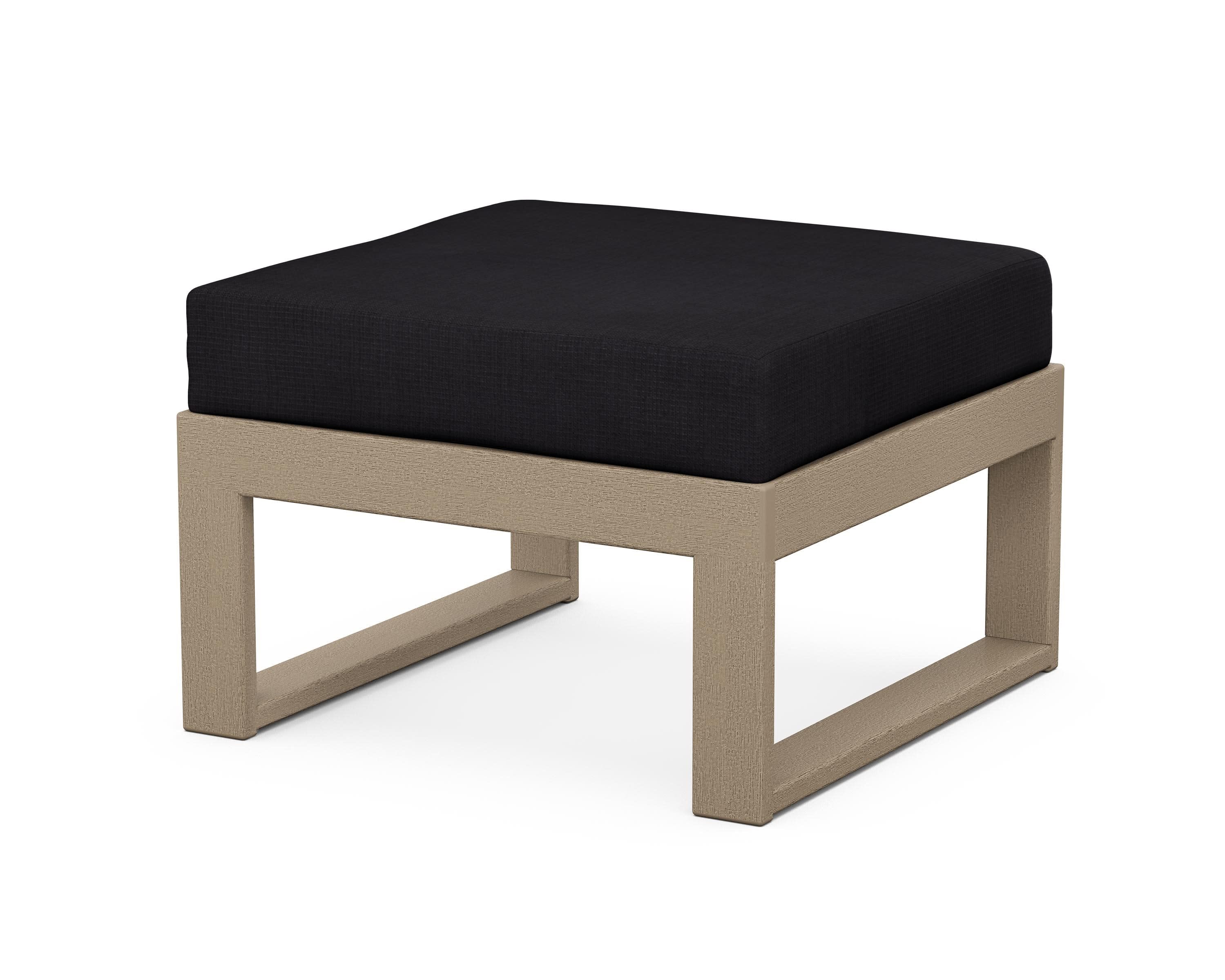 Modular Ottoman - Modern in Vintage Sahara / Midnight Linen