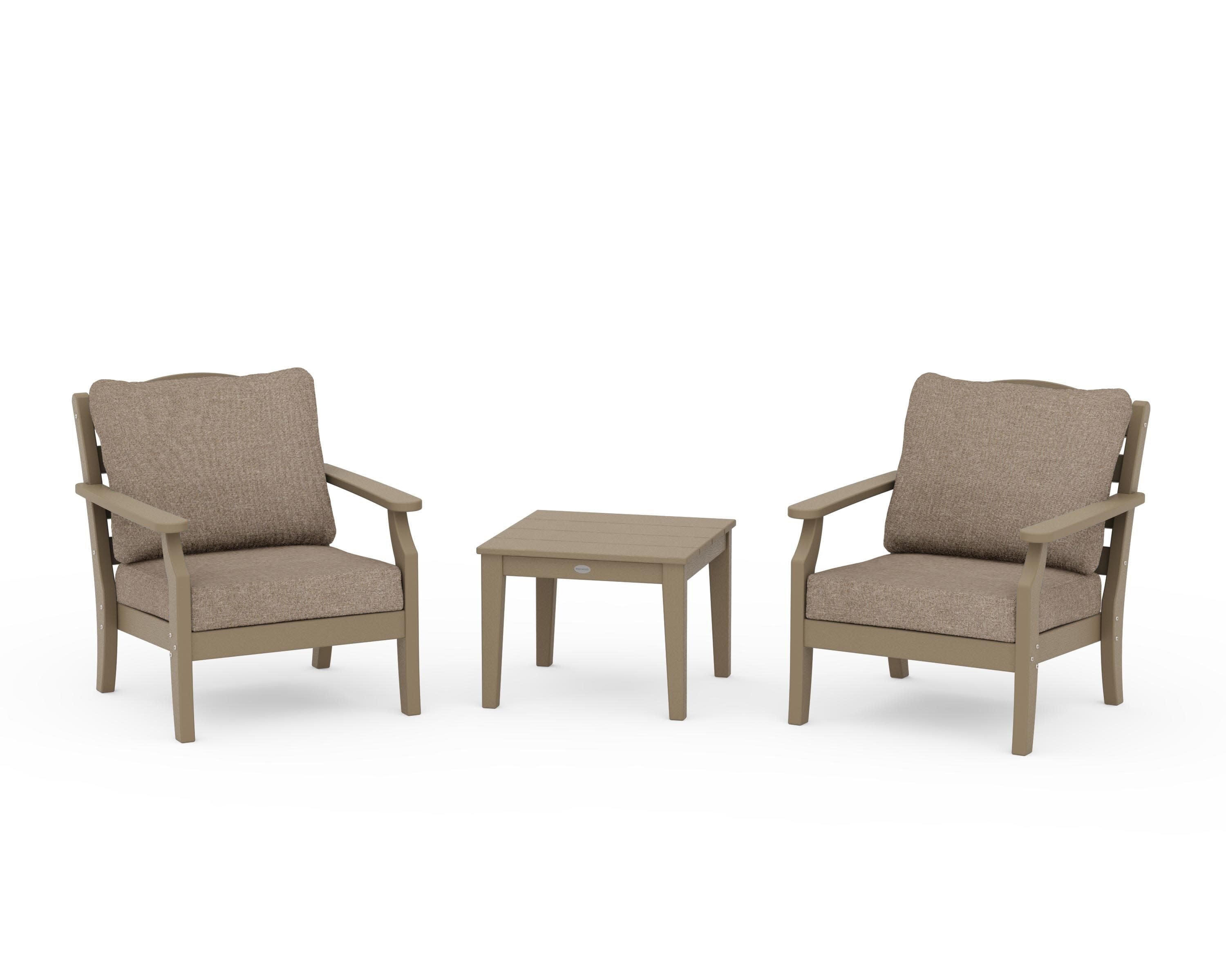Savannah 3-Piece Deep Seating Set in Vintage Sahara / Spiced Burlap