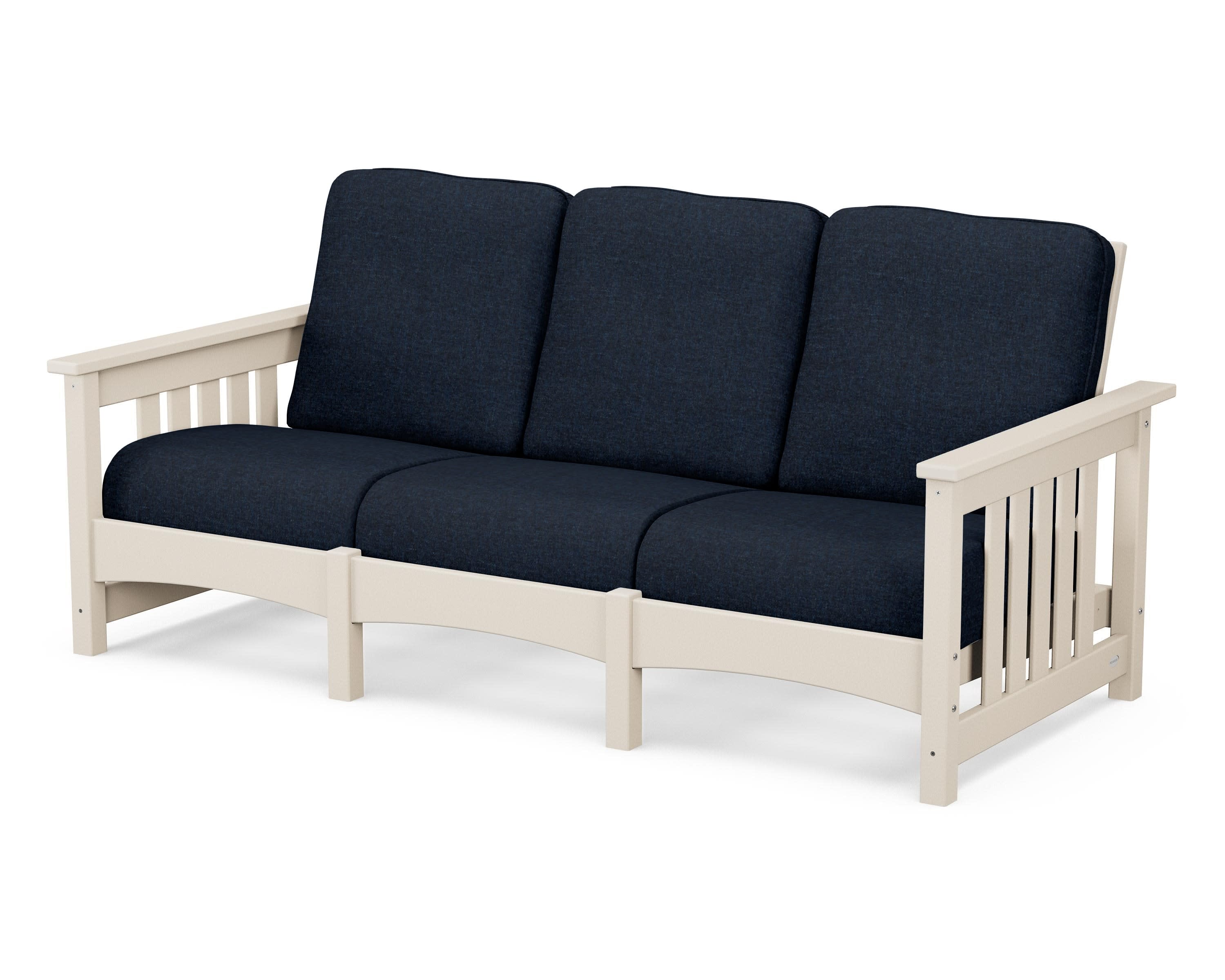 Club Mission Sofa in Sand / Marine Indigo