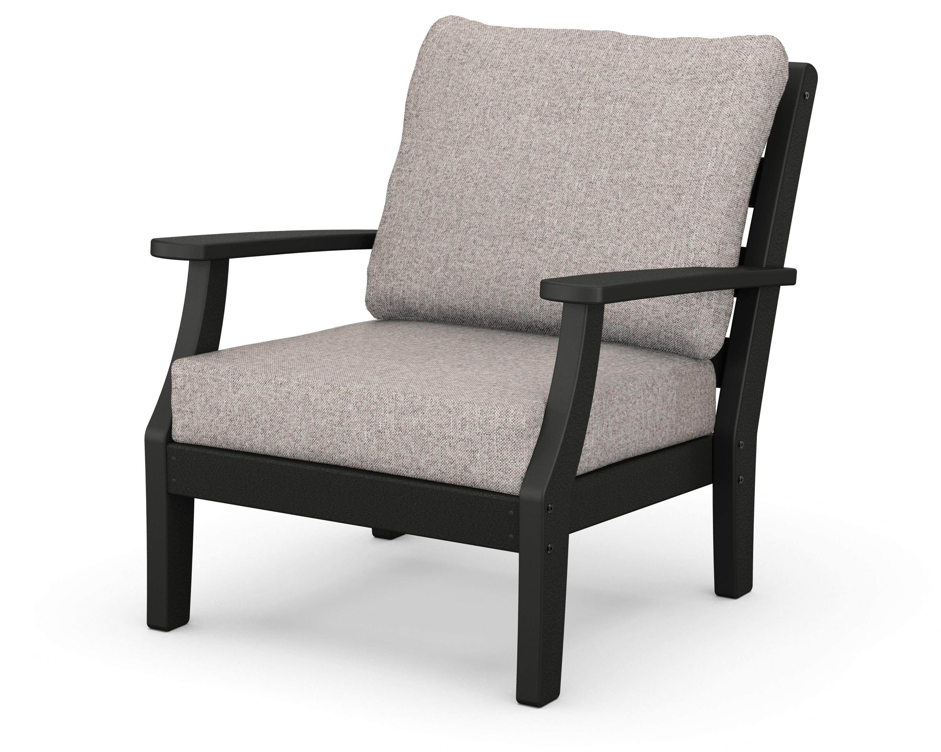 Chesapeake Deep Seating Chair in Black / Weathered Tweed