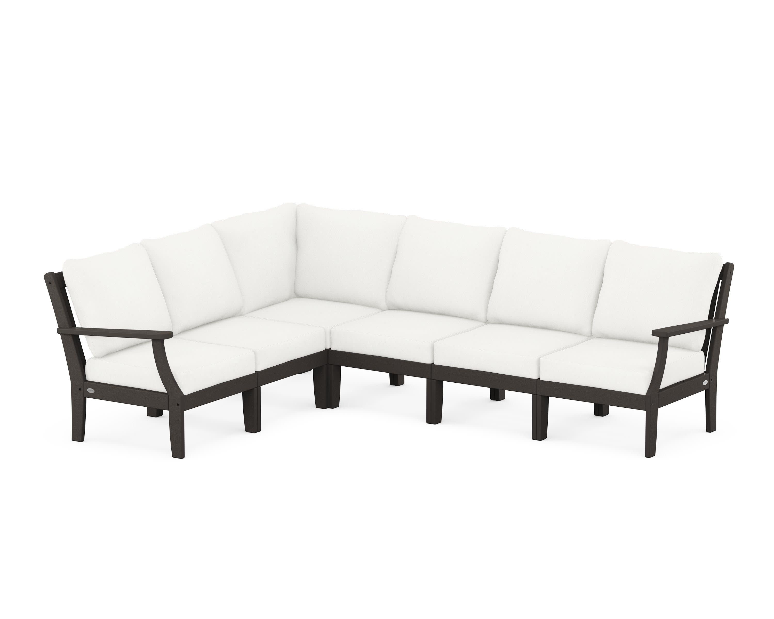 Braxton Modular 6-Piece Deep Seating Set in Vintage Coffee / Natural Linen