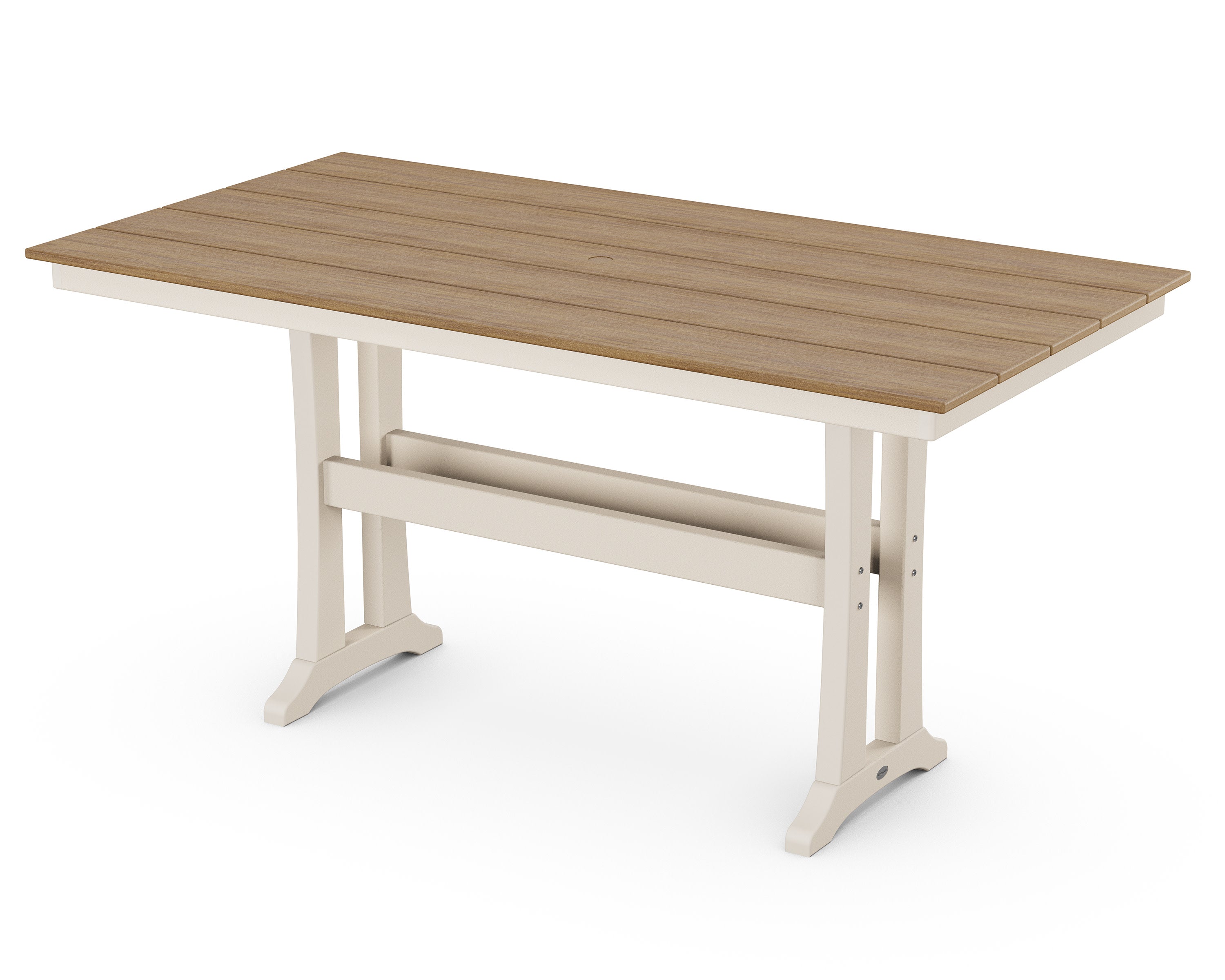 Farmhouse Trestle 37" x 72" Counter Table in Sand / Natural