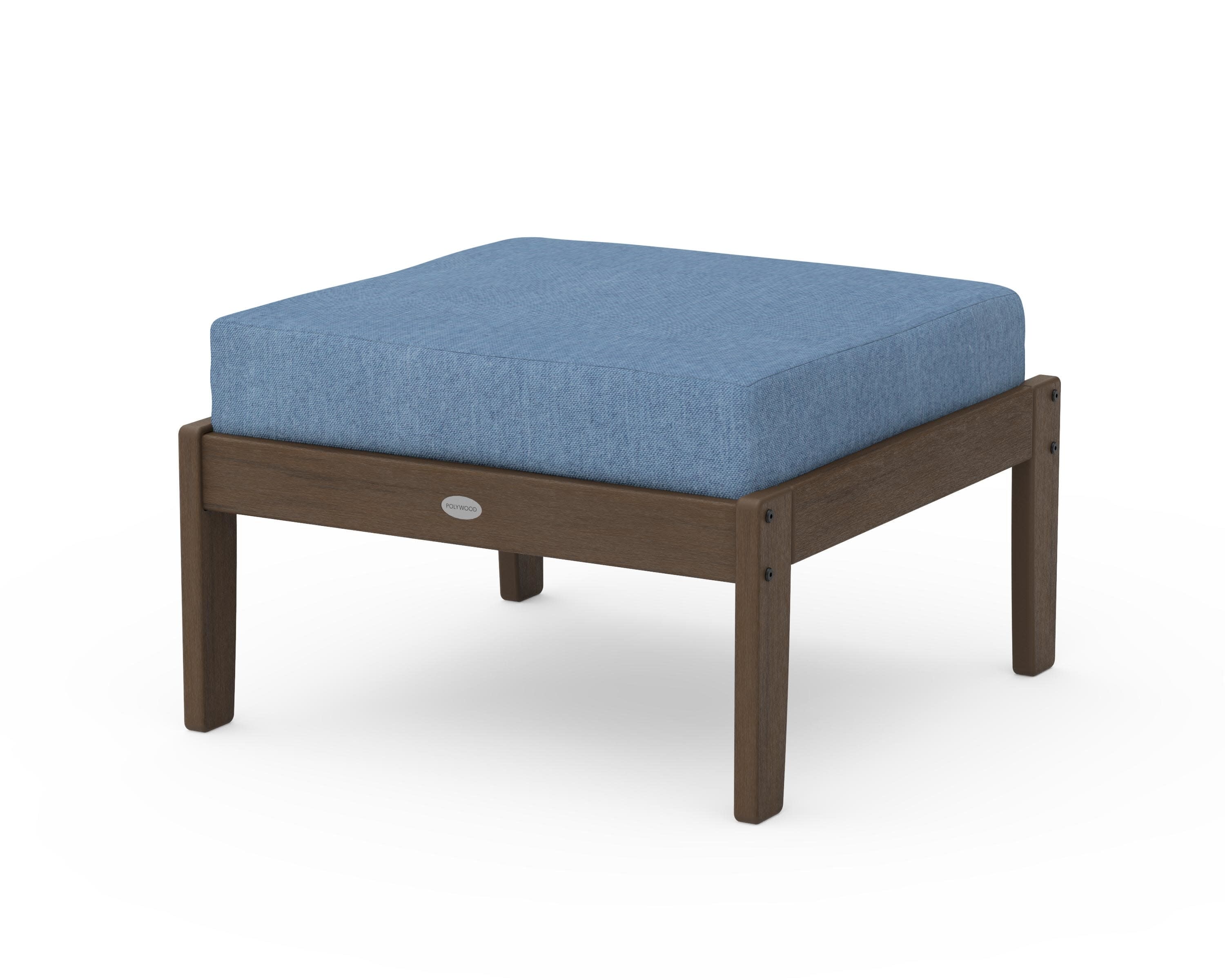 Braxton Deep Seating Ottoman in Kona / Sky Blue