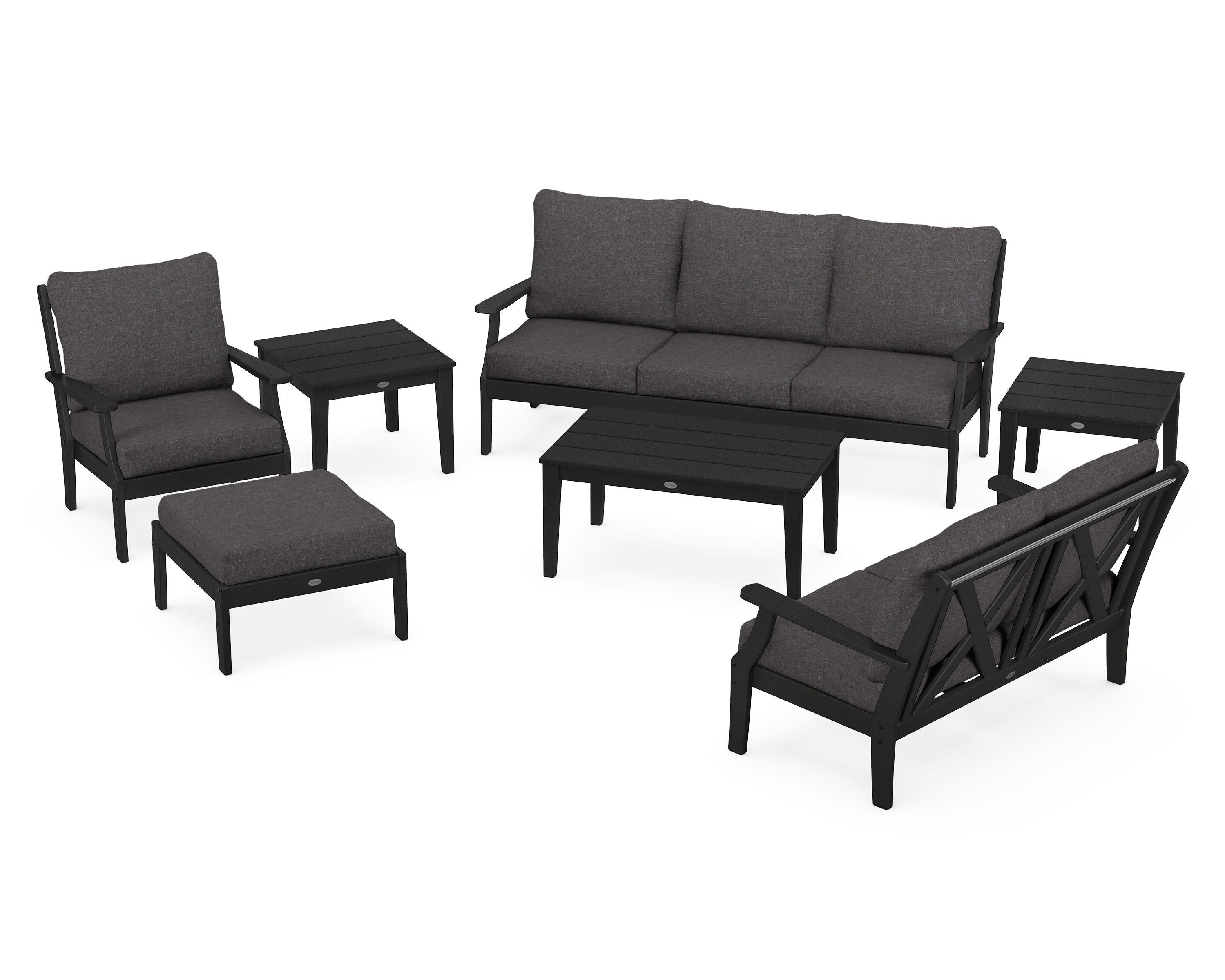 Braxton 7-Piece Deep Seating Set in Black / Ash Charcoal